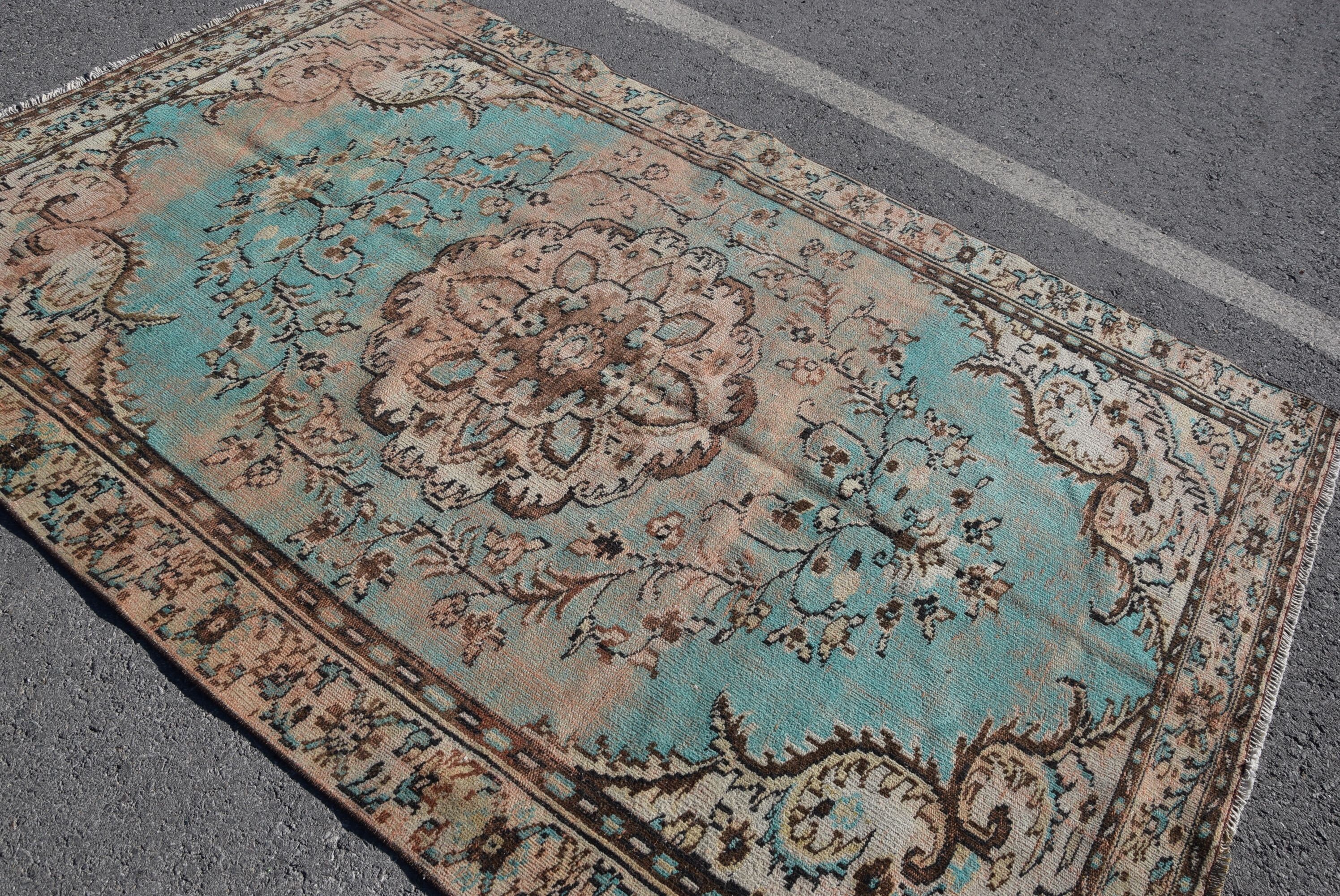 Beige Oushak Rug, Pale Rug, Antique Rug, Bedroom Rugs, Vintage Rugs, Dining Room Rugs, 5.6x8.7 ft Large Rug, Turkish Rug, Oushak Rugs