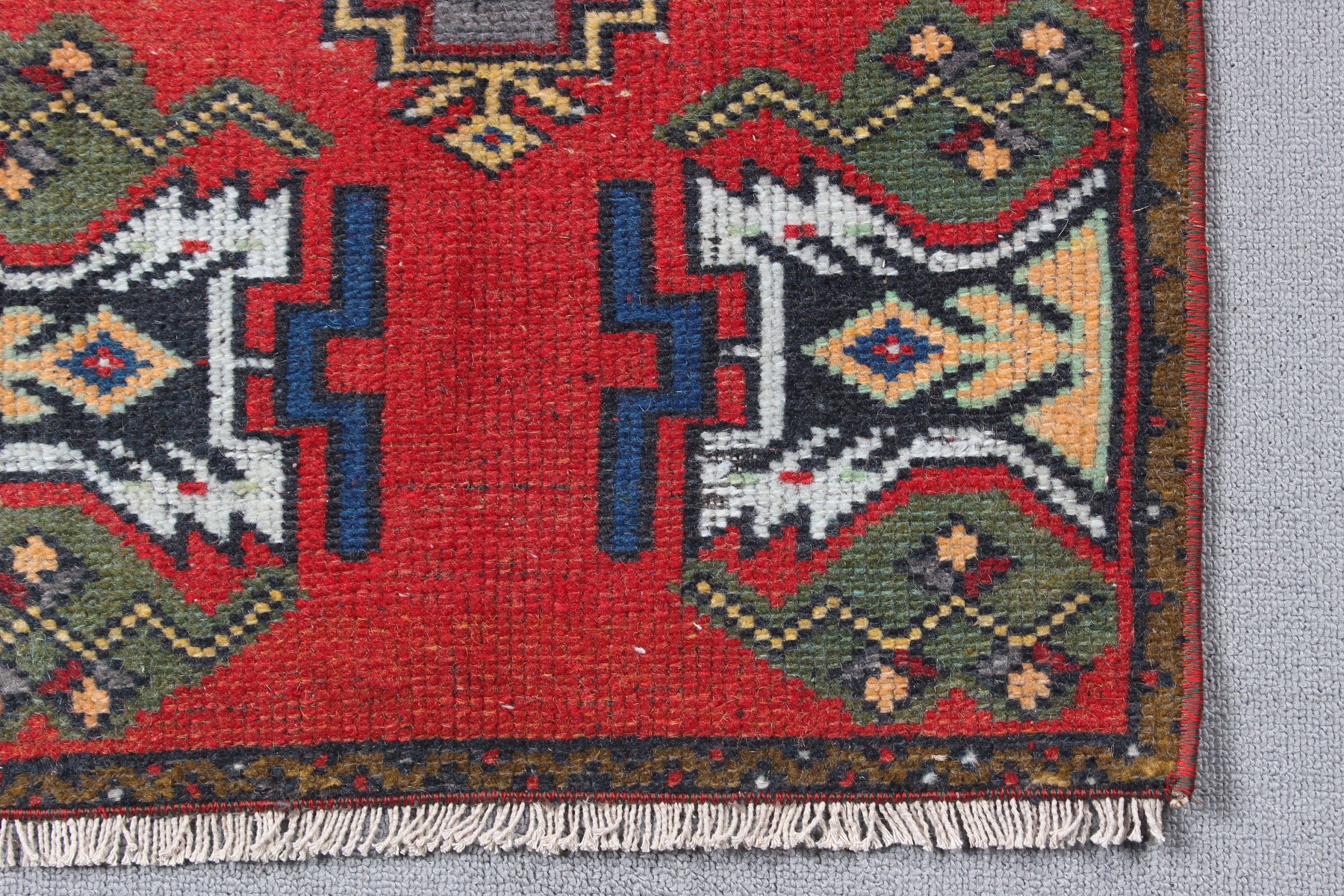 Kırmızı Fas Halısı, Açıklama Halıları, Türkiye Halısı, Vintage Halı, Ev Dekorasyonu Halısı, 1.6x3.1 ft Küçük Halılar, Mutfak Halıları, Türk Halısı, Yatak Odası Halısı