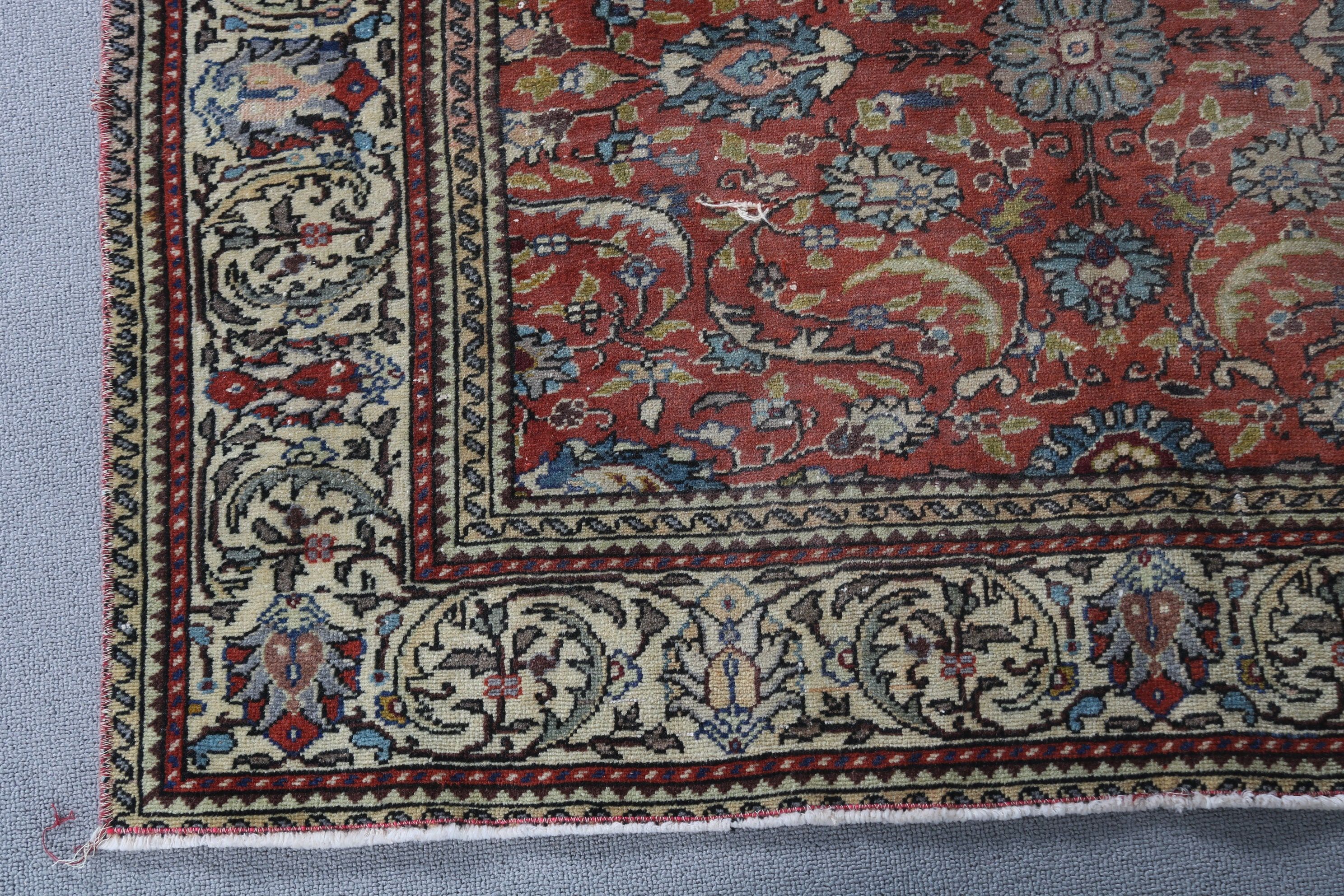 Oriental Rug, Nursery Rugs, Rugs for Kitchen, Vintage Rug, Moroccan Rug, Entry Rug, 3.6x5.6 ft Accent Rug, Turkish Rug, Red Floor Rug