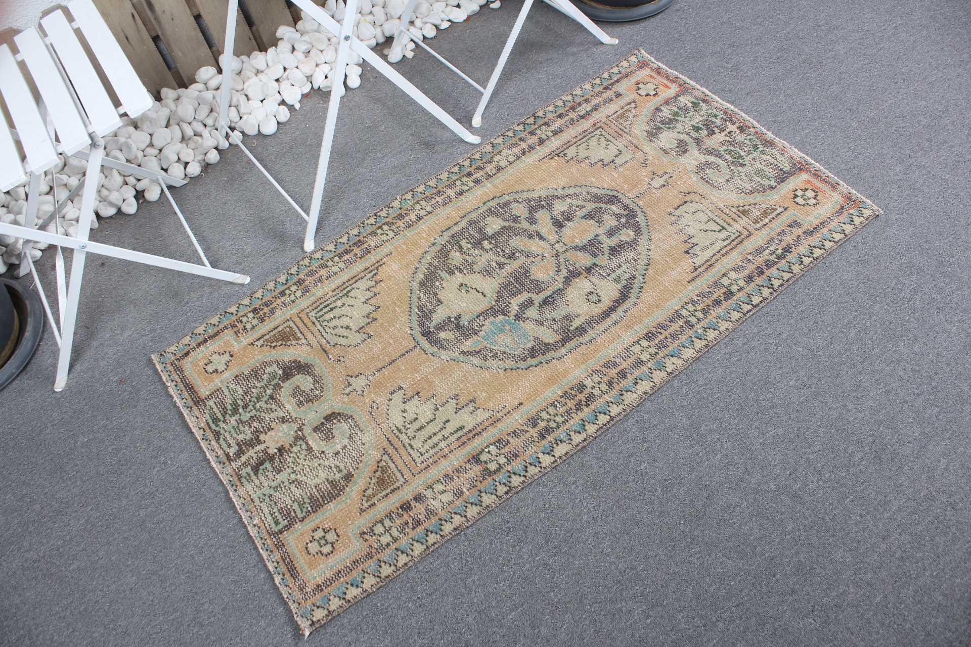 Nursery Rugs, Floor Rug, Oriental Rug, Rugs for Bathroom, Brown  2.2x4.2 ft Small Rug, Entry Rug, Turkish Rug, Vintage Rug