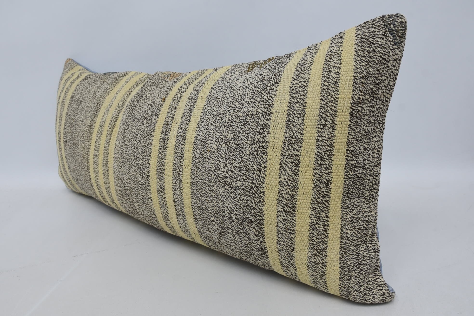 Kilim Pillow, Bolster Cushion, Living Room Throw Cushion Cover, Turkish Pillow, Throw Kilim Pillow, 16"x36" Brown Pillow Sham