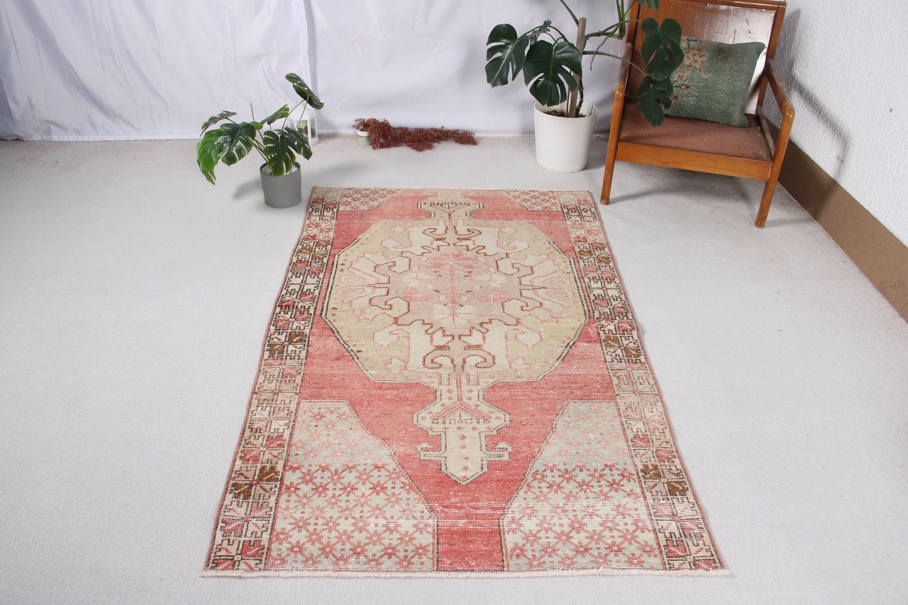 Red Anatolian Rugs, Nursery Rugs, Oushak Rugs, Turkish Rugs, Vintage Rugs, Neutral Rugs, Modern Rug, Decorative Rugs, 3.7x6.2 ft Accent Rug