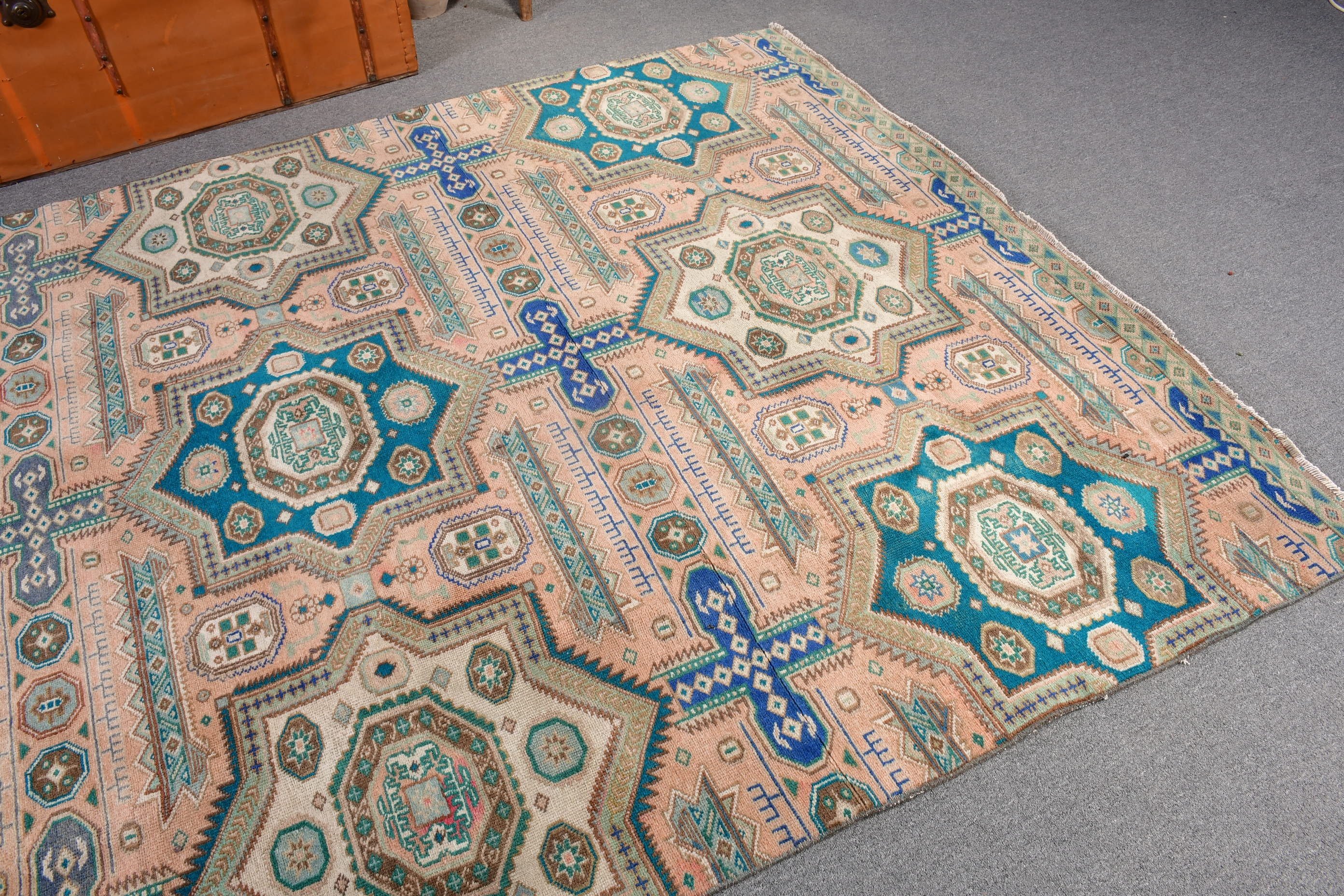 Mutfak Halısı, Kilim, Anadolu Halısı, Türk Halısı, 4,1x9,9 ft Büyük Halılar, Salon Halıları, Vintage Halı, Büyük Boho Halıları, Yer Halıları, Mavi Soğuk Halılar