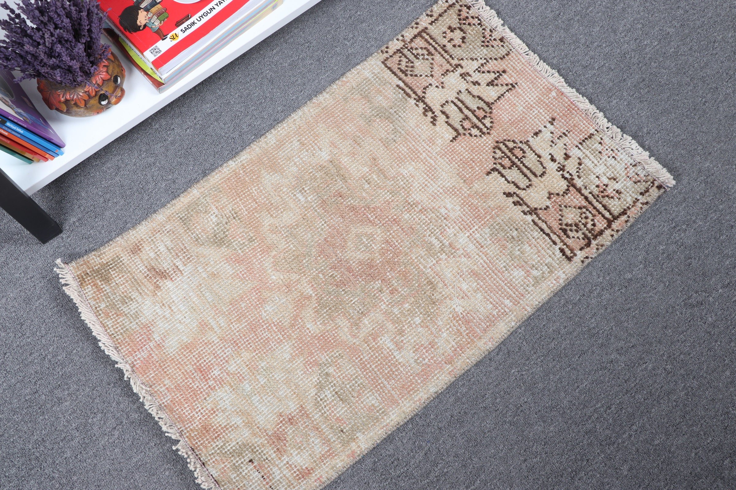 Antique Rugs, Rugs for Bath, Bath Rugs, Vintage Rug, Oushak Rug, Pink Home Decor Rugs, Turkish Rug, Car Mat Rugs, 1.4x2.4 ft Small Rug