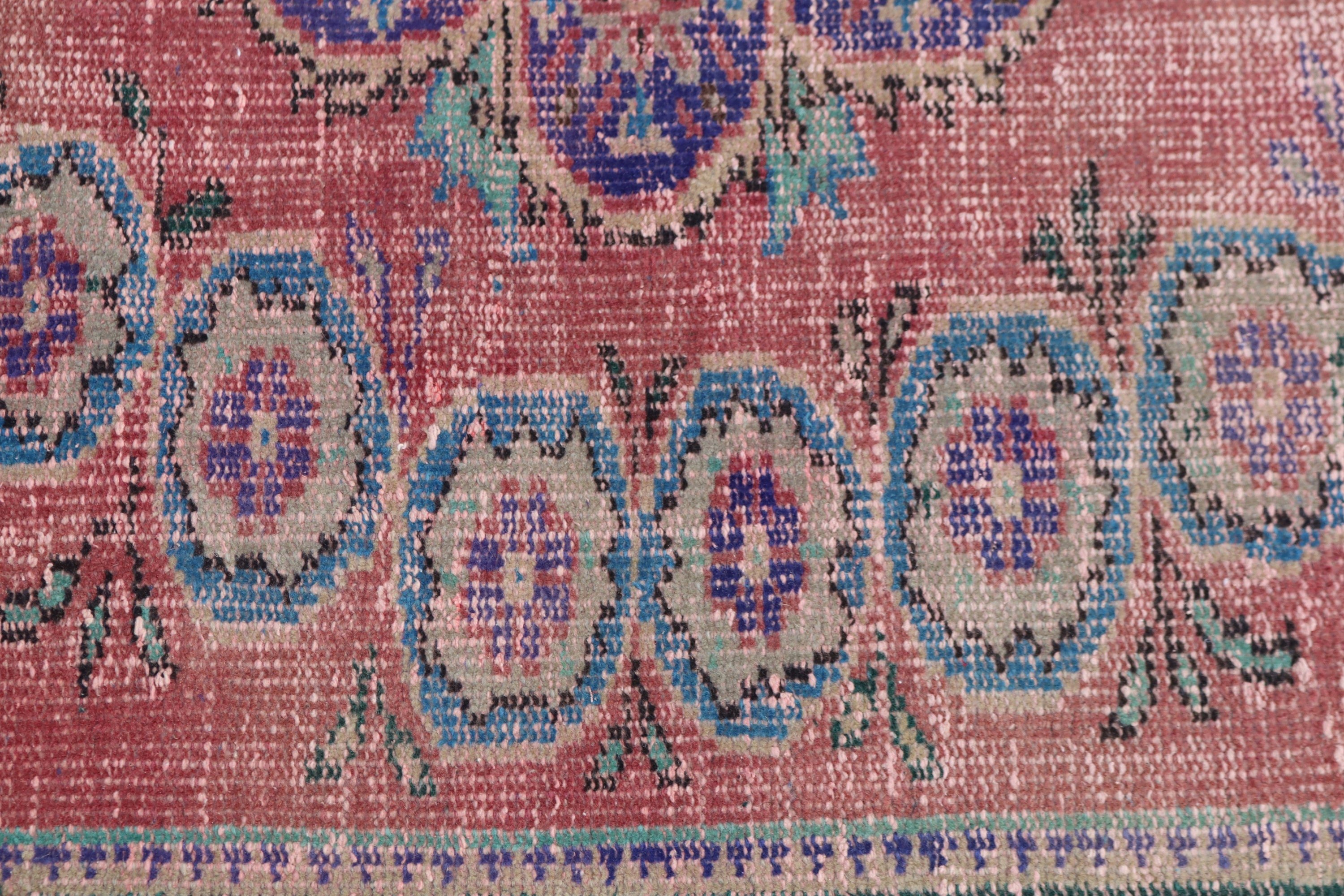 Yün Halı, Büyük Boho Halı, 6.1x9.1 ft Büyük Halılar, Türk Halıları, Büyük Oushak Halıları, Kırmızı Düz ​​Dokuma Halı, Vintage Halılar