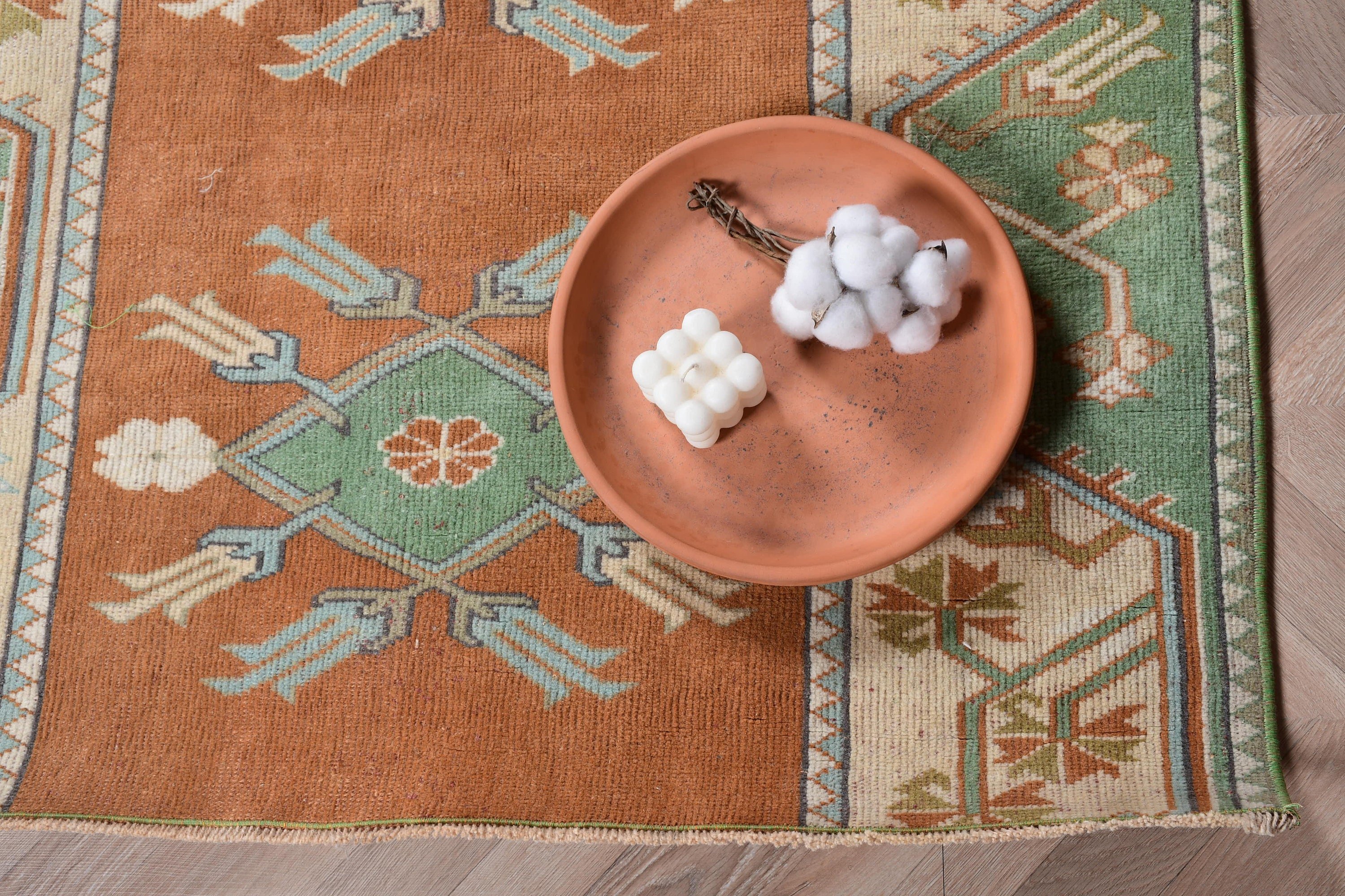 Brown Oushak Rug, Bedroom Rug, Organic Rug, 3.4x4.5 ft Accent Rug, Kitchen Rugs, Turkish Rugs, Vintage Rug, Nursery Rugs, Home Decor Rug