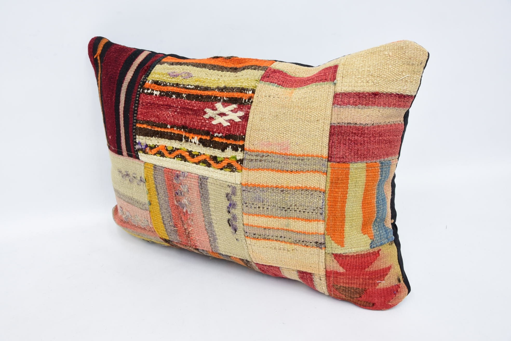 Aztec Cushion Cover, Boho Pillow Sham Cover, Boho Pillow, Home Decor Pillow, Turkish Rugs Cushion Cover, 16"x24" Beige Cushion