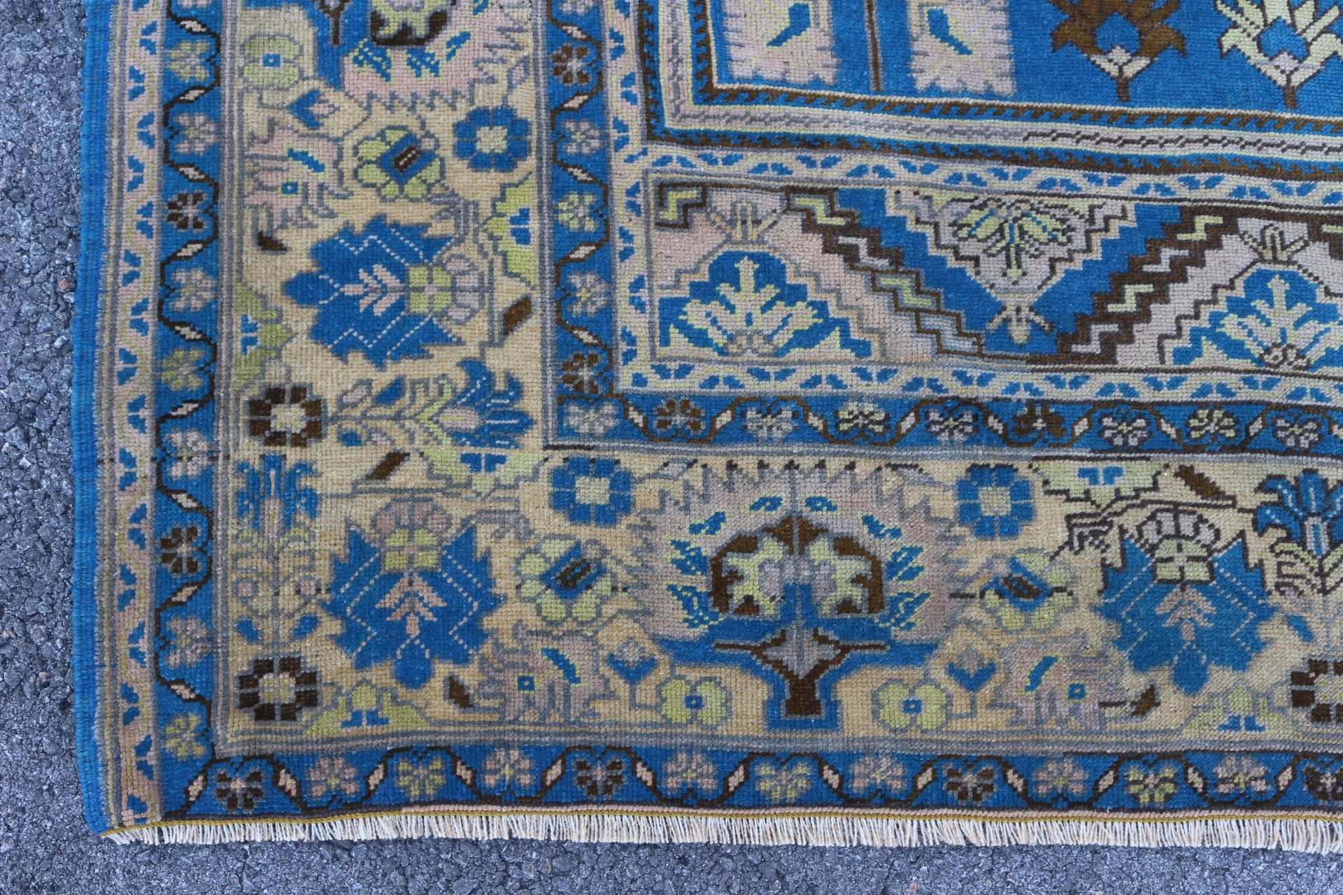 Blue Floor Rug, 7.6x11.7 ft Oversize Rug, Turkish Rug, Living Room Rug, Custom Rug, Anatolian Rugs, Salon Rug, Vintage Rug