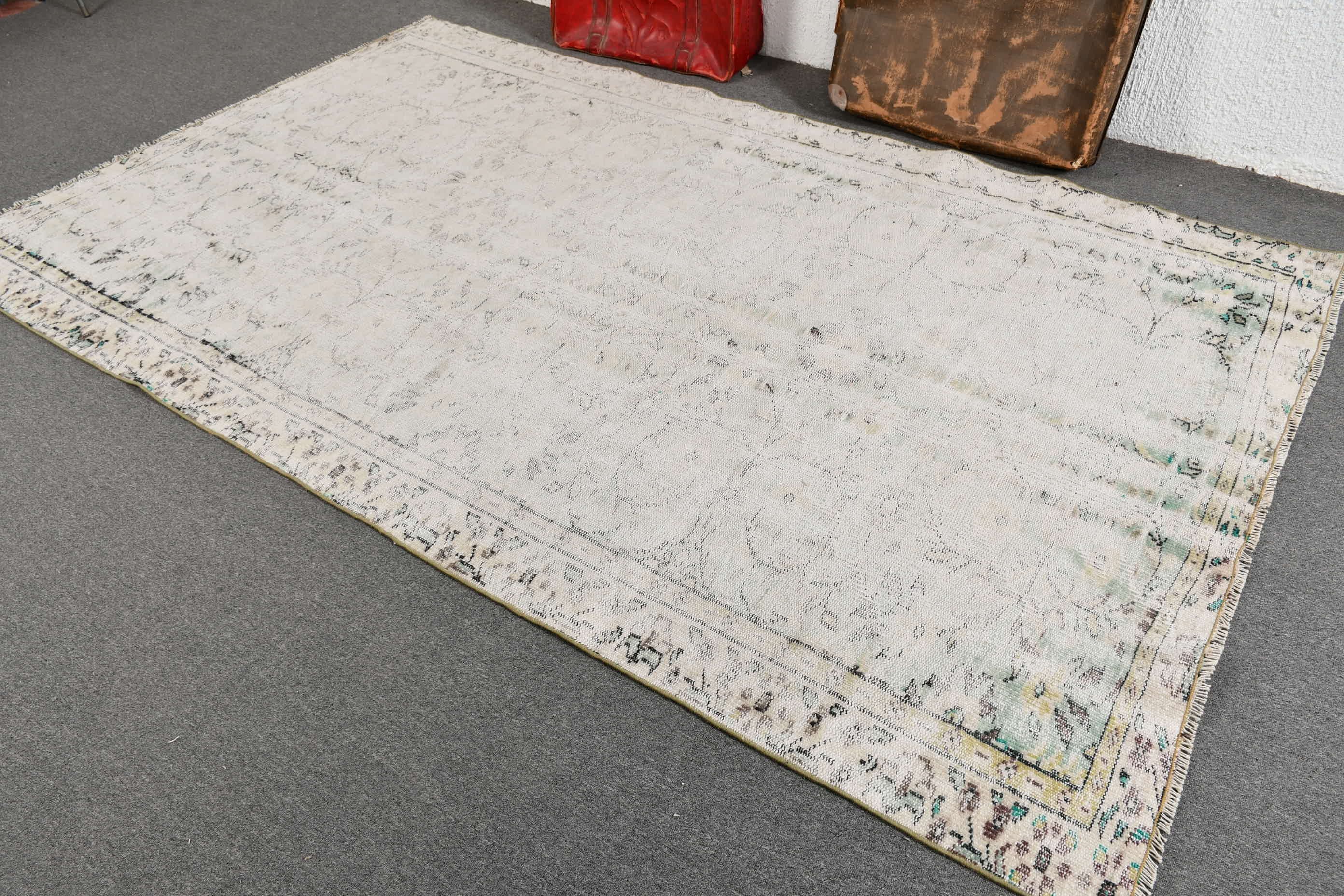 5.7x9.3 ft Büyük Halılar, Salon Halısı, Vintage Halı, Bej Ev Dekor Halıları, Türk Halısı, Fas Halısı, Oturma Odası Halısı, Özel Halı