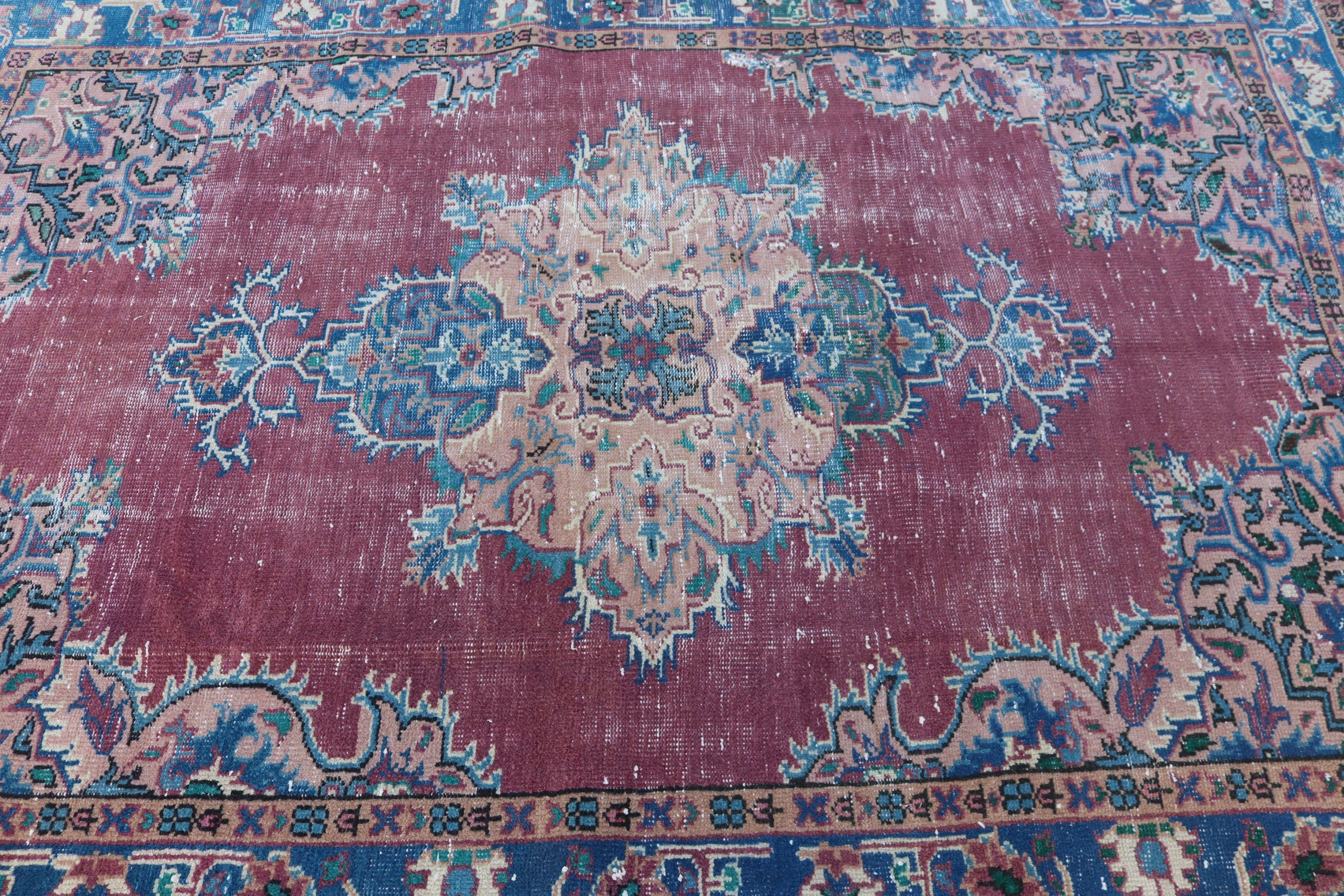 5.5x8.1 ft Büyük Halılar, Mor Soğuk Halı, Vintage Halılar, Geometrik Halı, Yemek Odası Halıları, Etnik Halılar, Türk Halısı, Büyük Boho Halısı, Boho Halıları