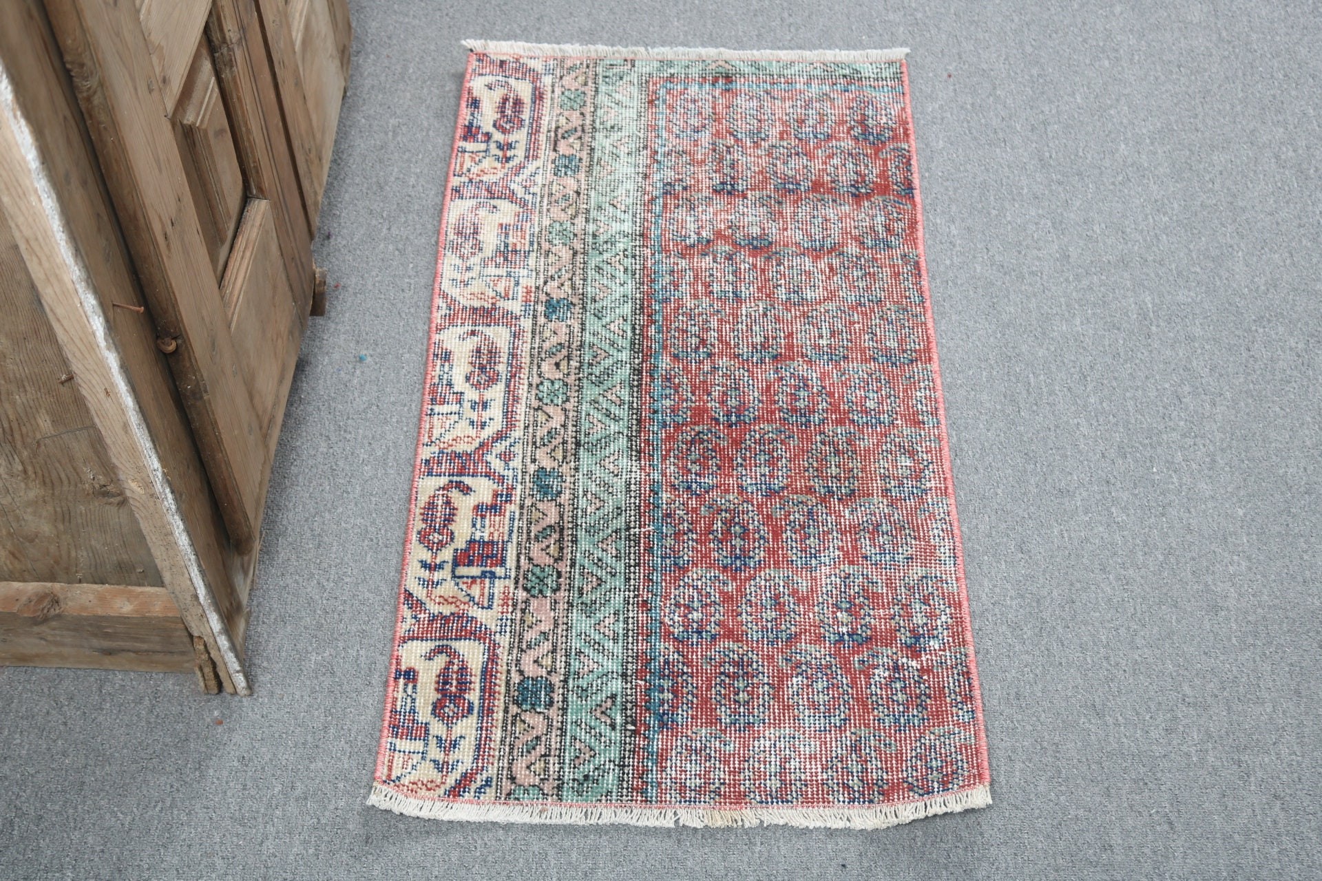 Antique Rugs, Red Antique Rugs, Organic Rug, Turkish Rug, 1.7x3.1 ft Small Rugs, Bathroom Rugs, Vintage Rug, Oriental Rugs, Small Area Rug