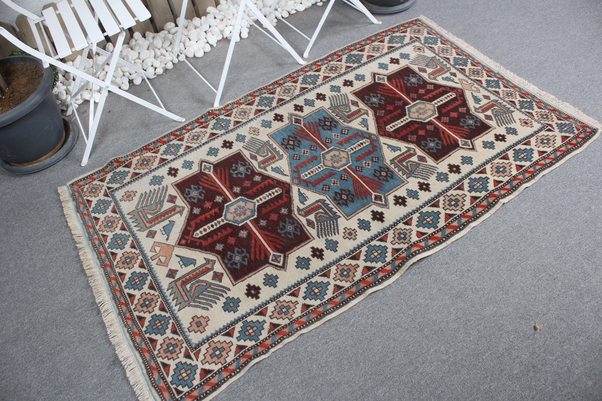 Entry Rug, Cool Rug, Beige Home Decor Rugs, Vintage Rugs, Turkish Rug, Oriental Rugs, Old Rugs, 3.3x5.6 ft Accent Rug, Nursery Rugs