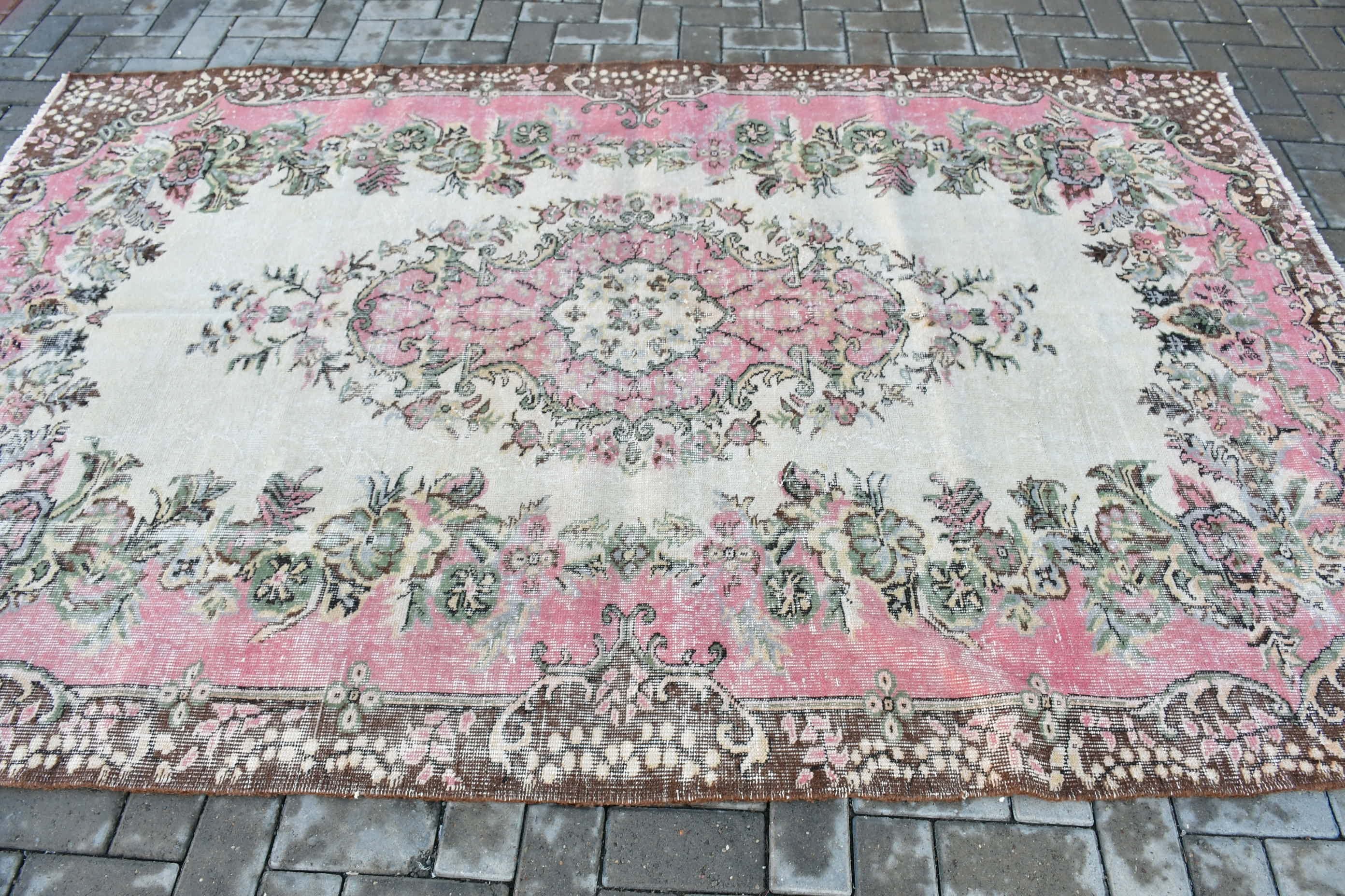 5.6x8.9 ft Large Rug, Living Room Rugs, Turkish Rug, Beige Oushak Rug, Muted Rugs, Vintage Rug, Anatolian Rug, Bedroom Rug, Floor Rugs