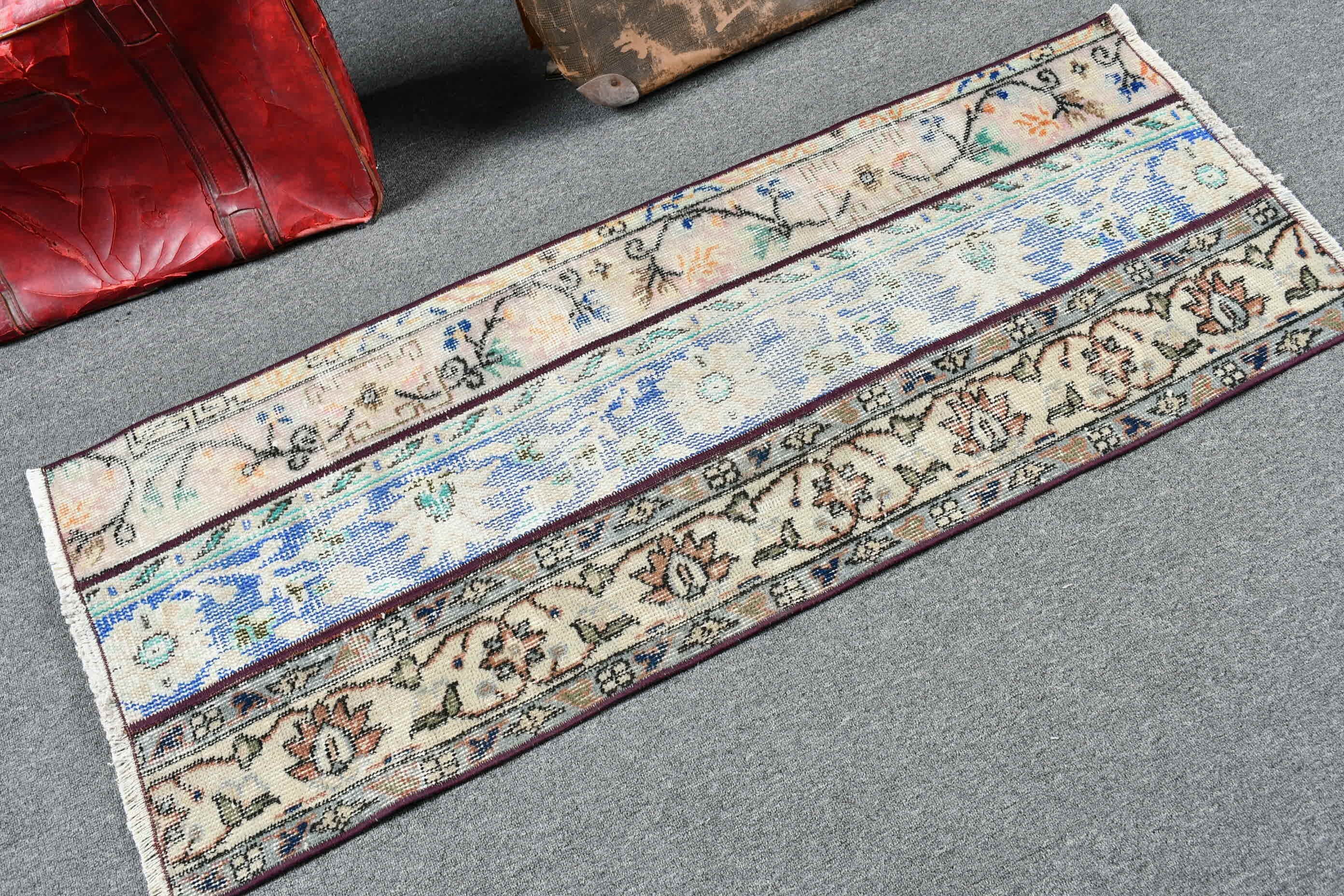 Vintage Halı, Antika Halı, Araba Paspas Halısı, Eski Halı, Yeşil Fas Halıları, Duvara Asılı Halılar, Türk Halısı, 1.8x4.6 ft Küçük Halı, Fas Halısı