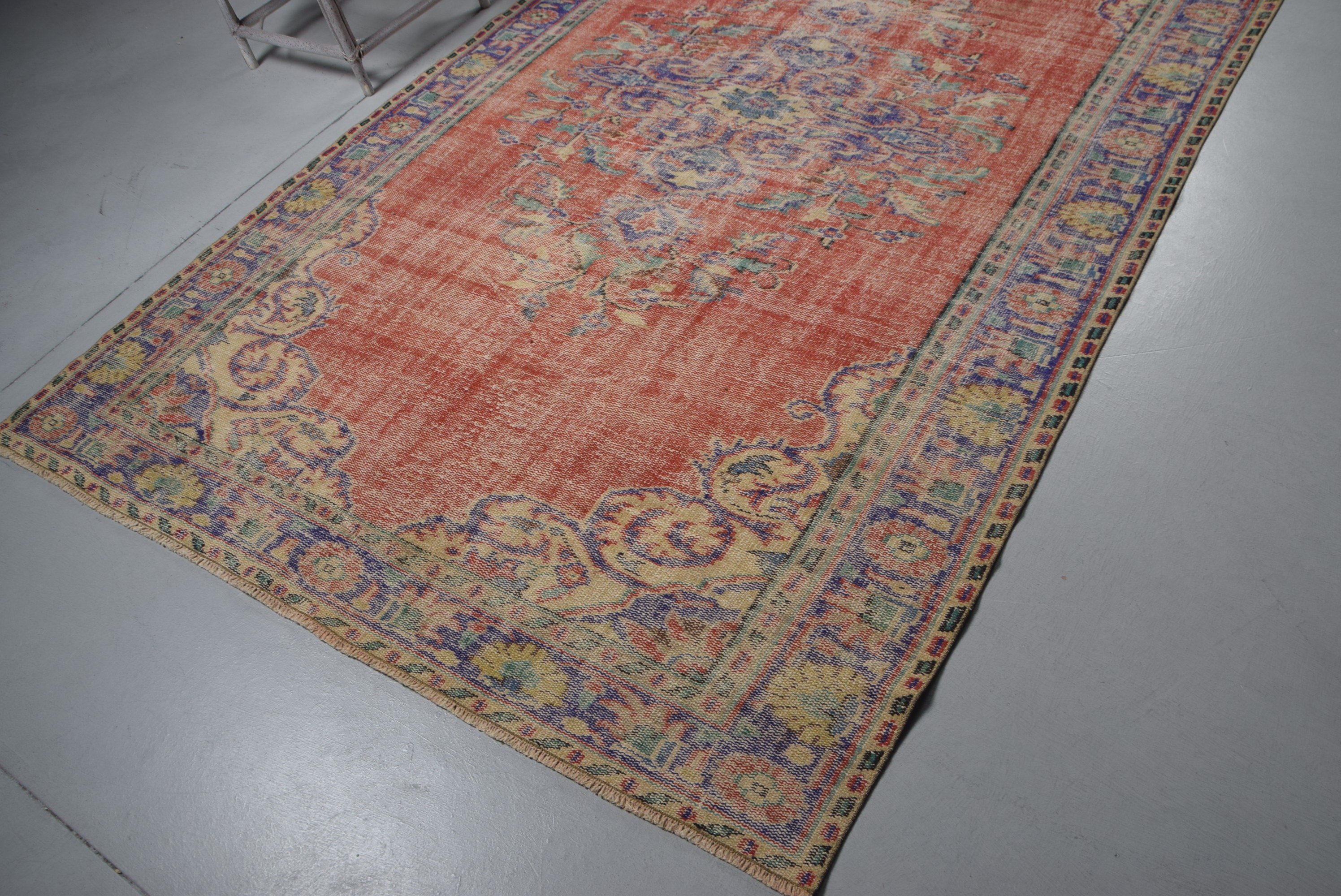 Vintage Rug, Moroccan Rug, Turkish Rug, 5.9x9.7 ft Large Rugs, Oushak Rug, Bedroom Rug, Natural Rug, Orange Oushak Rug, Living Room Rug