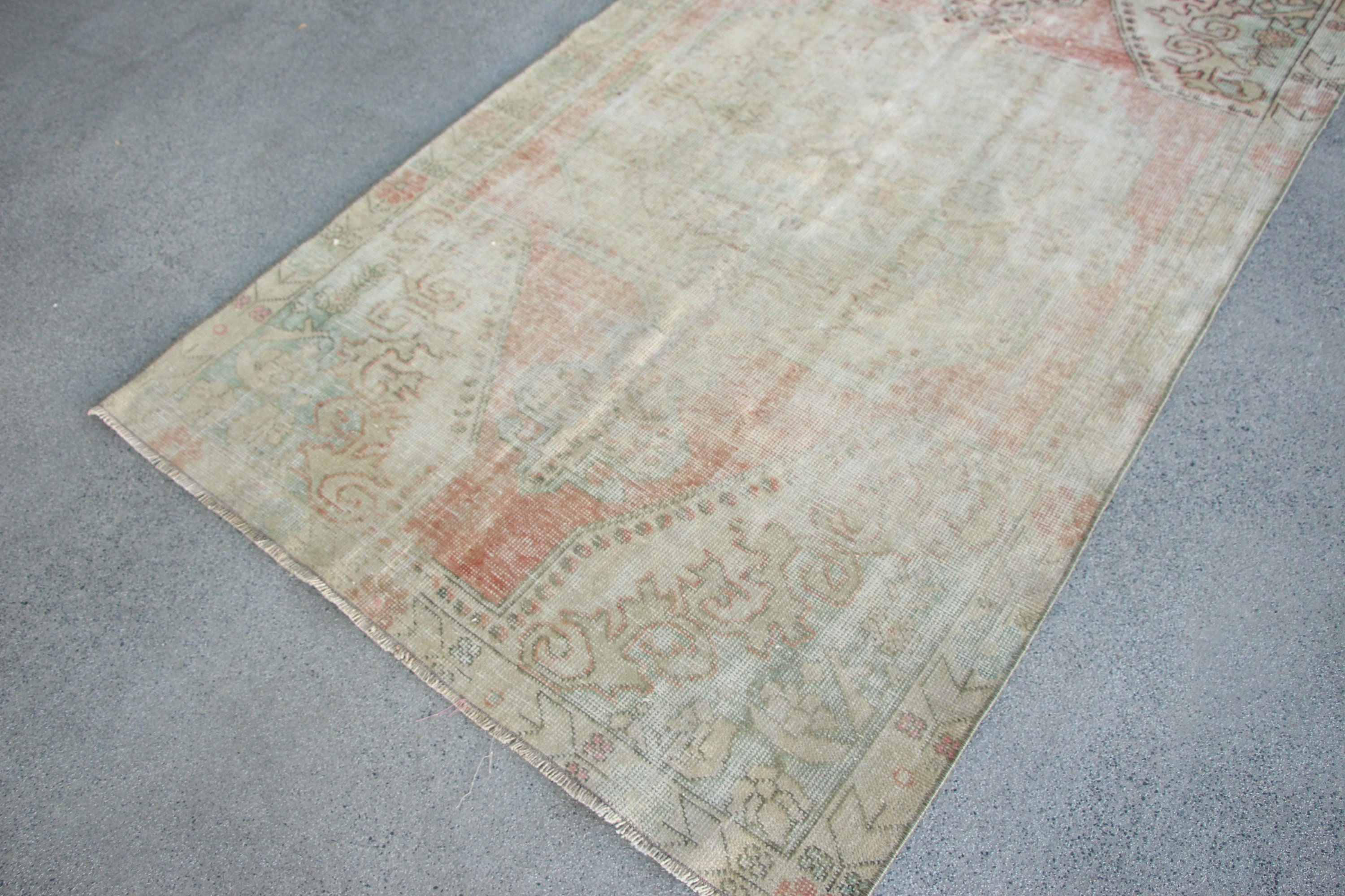 4.1x6.8 ft Area Rug, Cool Rugs, Bedroom Rugs, Kitchen Rugs, Oriental Rug, Vintage Decor Rug, Vintage Rugs, Green Oushak Rug, Turkish Rugs