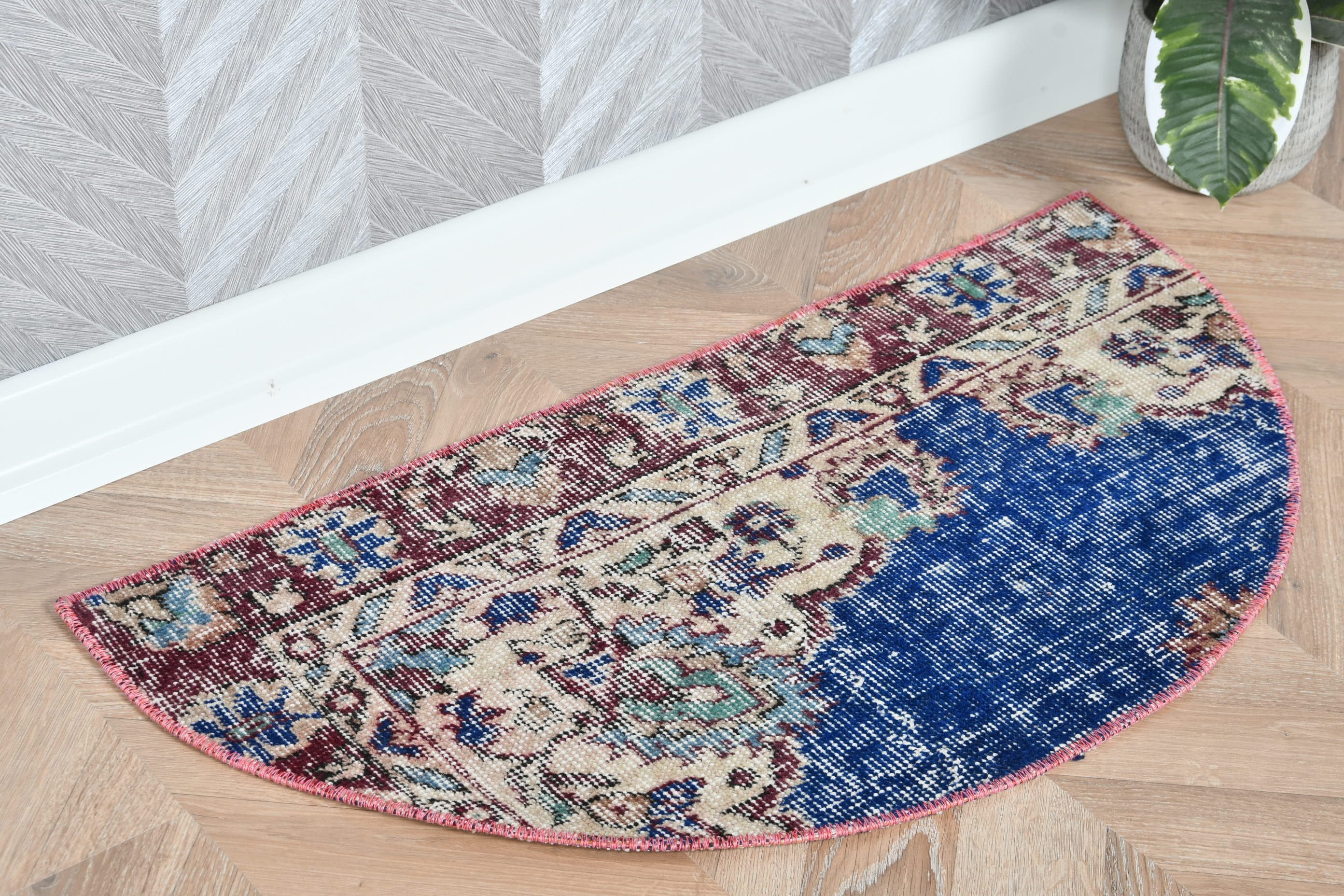 1.4x2.6 ft Small Rugs, Rugs for Nursery, Cool Rug, Turkish Rug, Bath Rugs, Kitchen Rug, Blue Oriental Rug, Wall Hanging Rug, Vintage Rugs