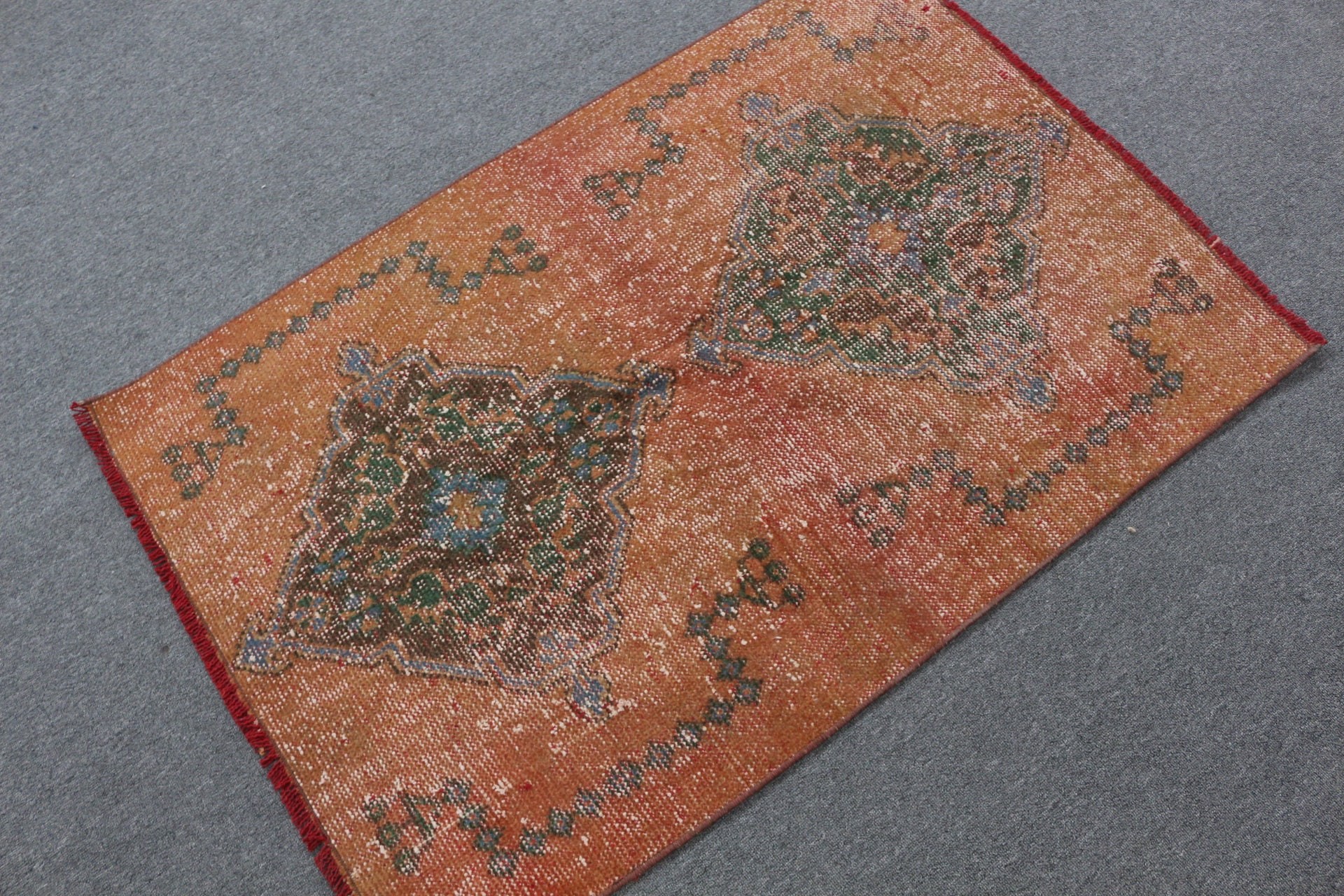 Bedroom Rug, Antique Rug, Door Mat Rug, Red Anatolian Rug, Hand Knotted Rug, 2.8x4.2 ft Small Rug, Vintage Rugs, Kitchen Rugs, Turkish Rugs