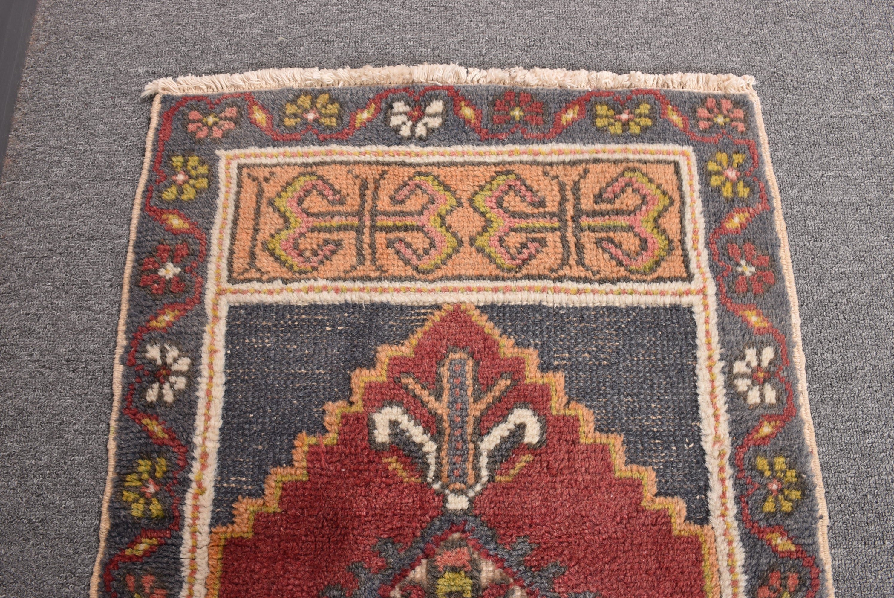 1.6x3.4 ft Küçük Halı, Vintage Halı, Yatak Odası Halıları, Yatak Odası Halısı, Mavi Modern Halı, Türk Halıları, Lüks Halılar, Kapı Paspas Halıları