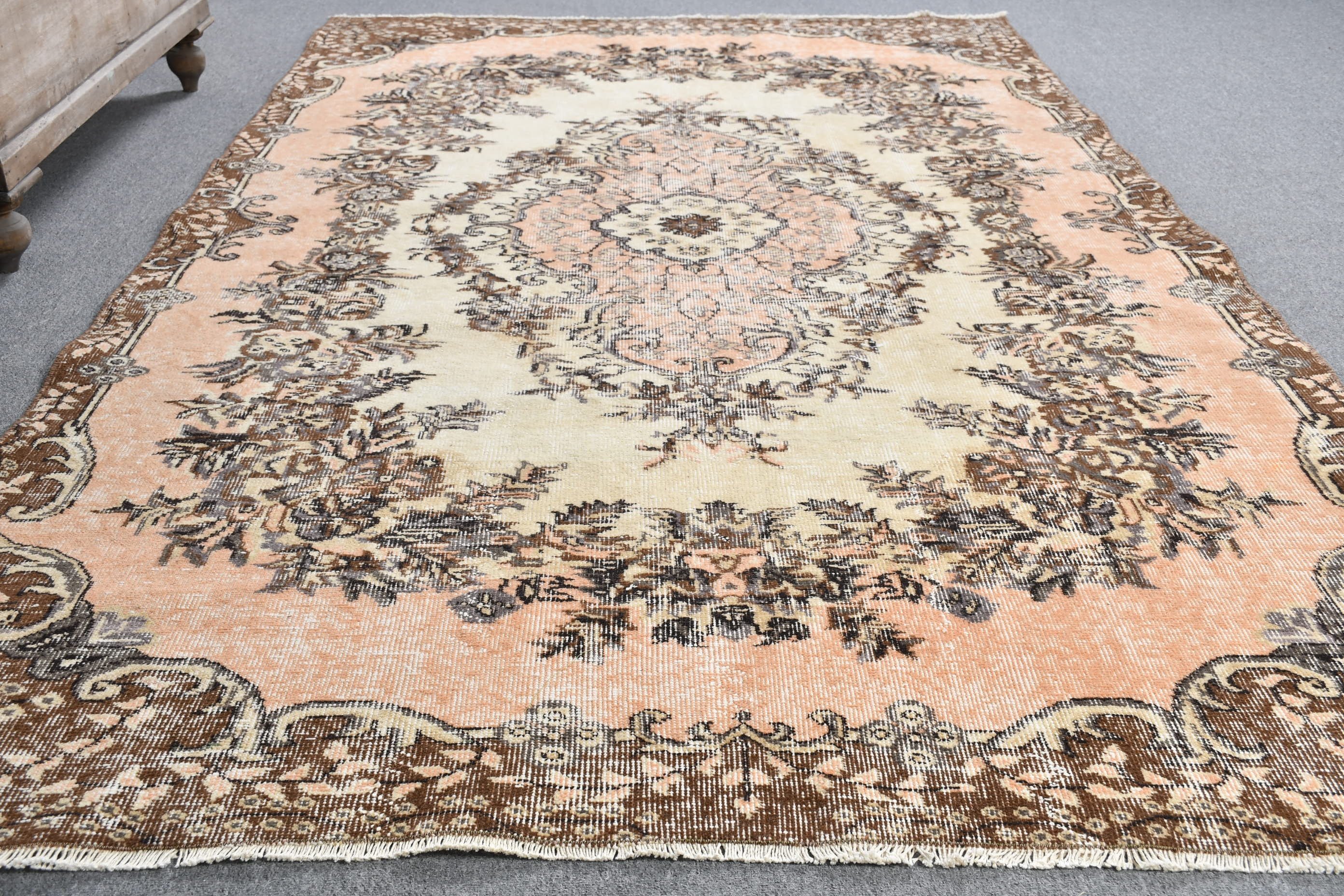 Turkish Rug, Antique Rugs, Vintage Rug, Rugs for Living Room, 5.4x9 ft Large Rug, Dining Room Rug, Brown Bedroom Rugs