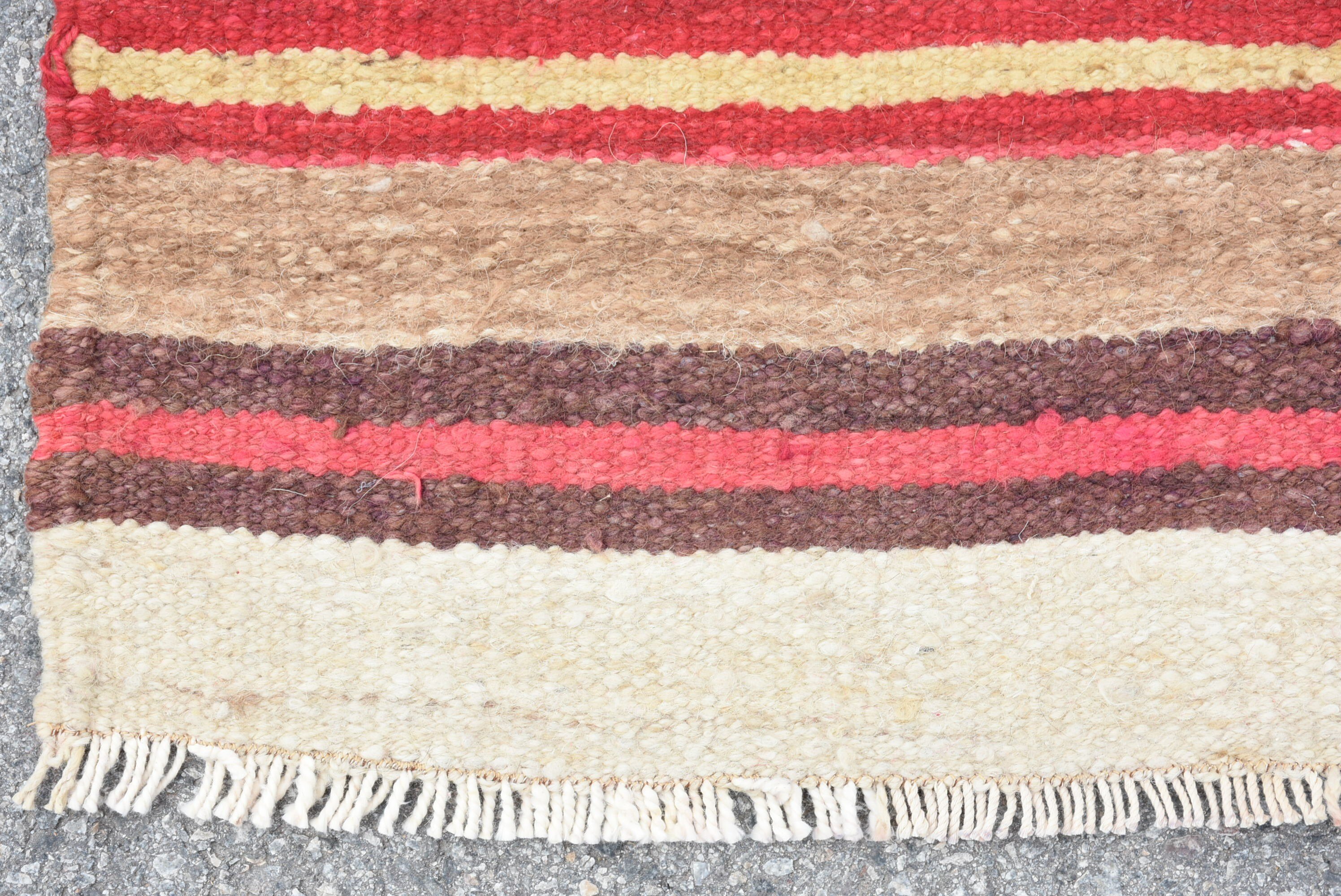 Rugs for Stair, Vintage Rug, Oushak Rug, Wool Rug, Floor Rug, Kilim, Turkish Rugs, Kitchen Rug, Beige  2.7x10.3 ft Runner Rug