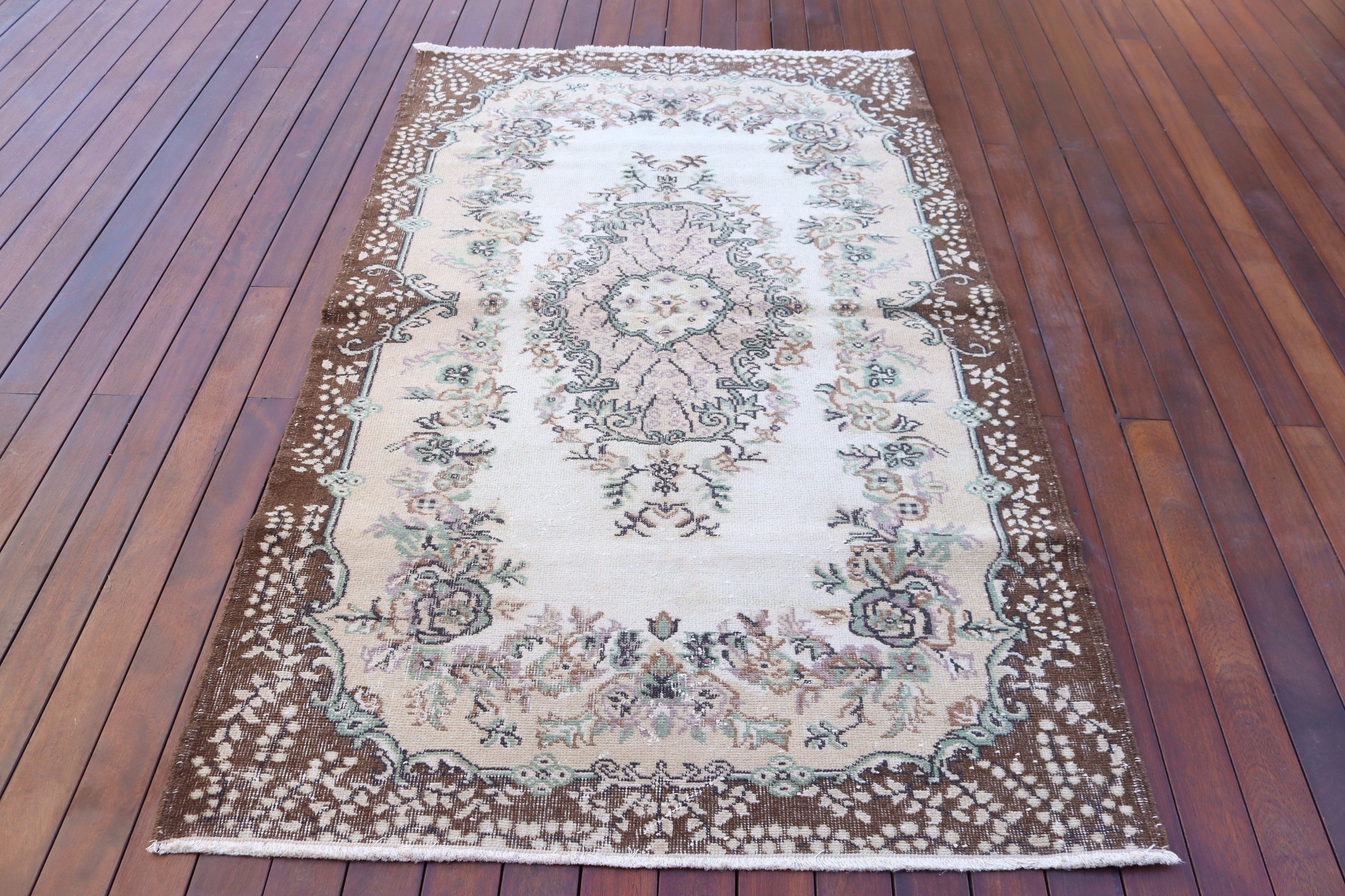 Bej Havalı Halılar, 4,1x6,9 ft Alan Halıları, Boho Alan Halısı, Vintage Halılar, Açıklama Halısı, Çocuk Halısı, Türk Halısı, El Dokuma Halılar, Sanatsal Halı