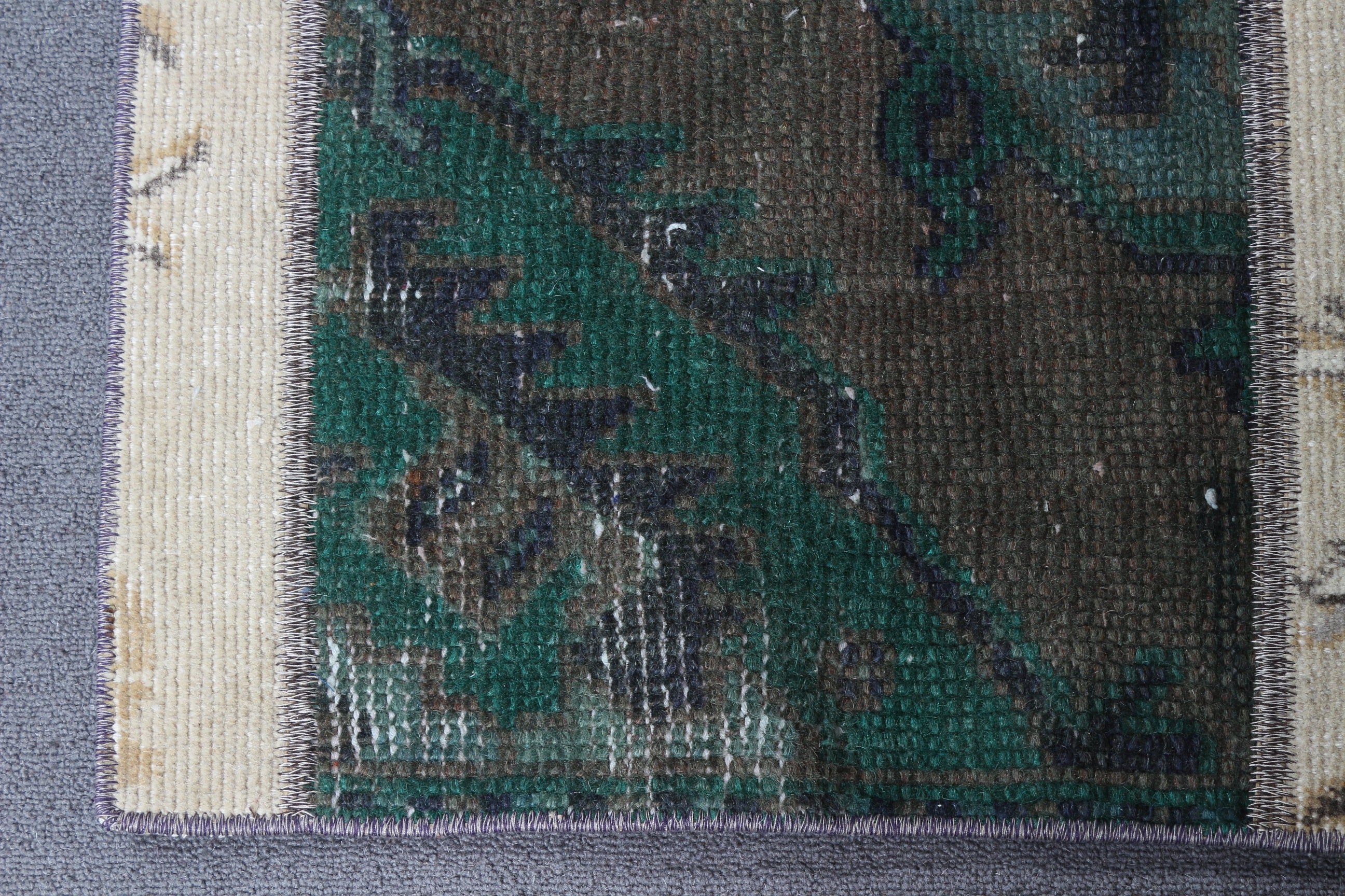 Green Floor Rug, Vintage Rugs, 1.5x2.9 ft Small Rug, Turkish Rug, Antique Rugs, Kitchen Rug, Rugs for Car Mat, Moroccan Rug, Door Mat Rugs