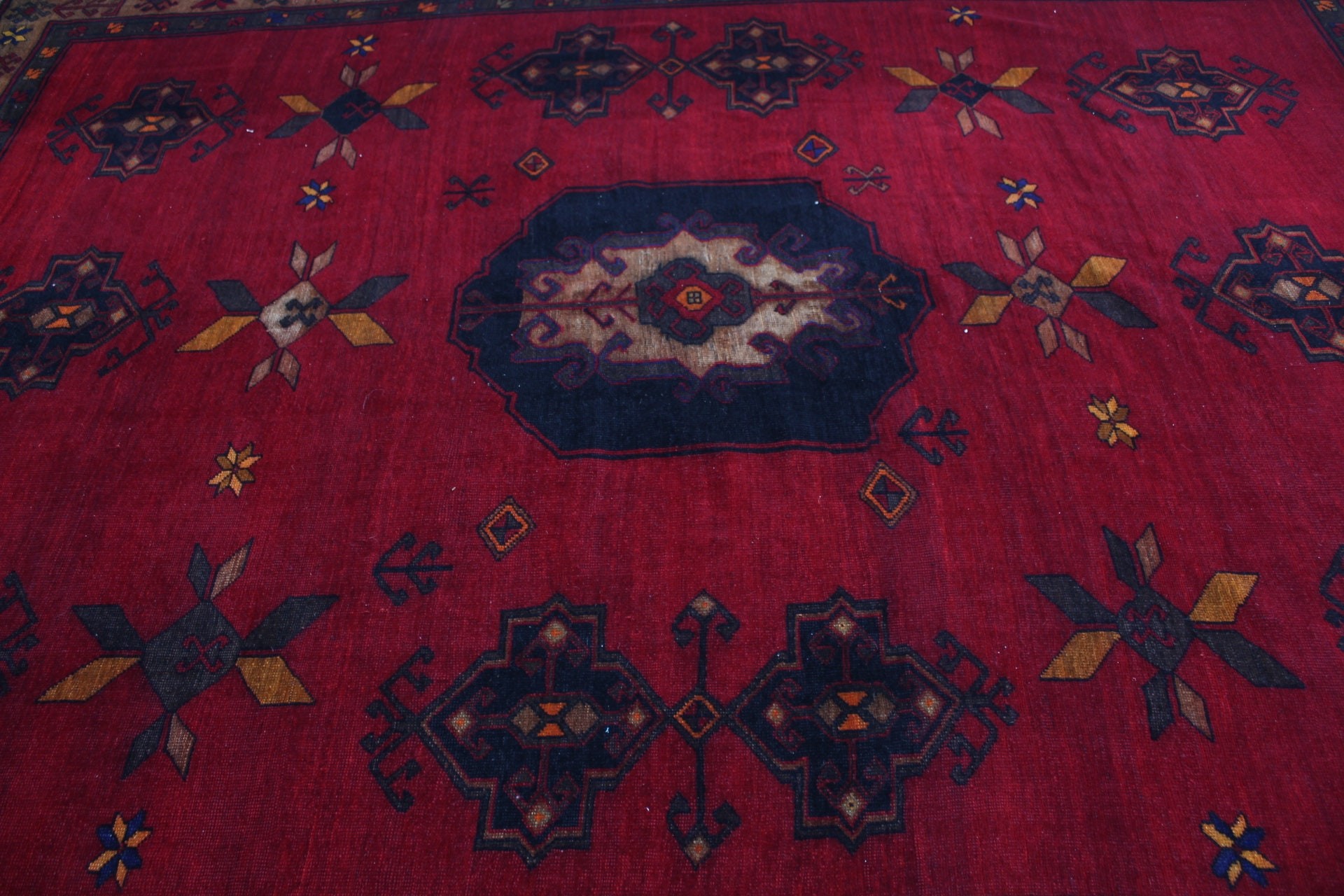 Vintage Halı, Yün Halı, Türk Halısı, Yemek Odası Halısı, Salon Halıları, Yatak Odası Halıları, Düz Dokuma Halı, Kırmızı Oryantal Halı, 8.3x10.7 ft Büyük Boy Halı