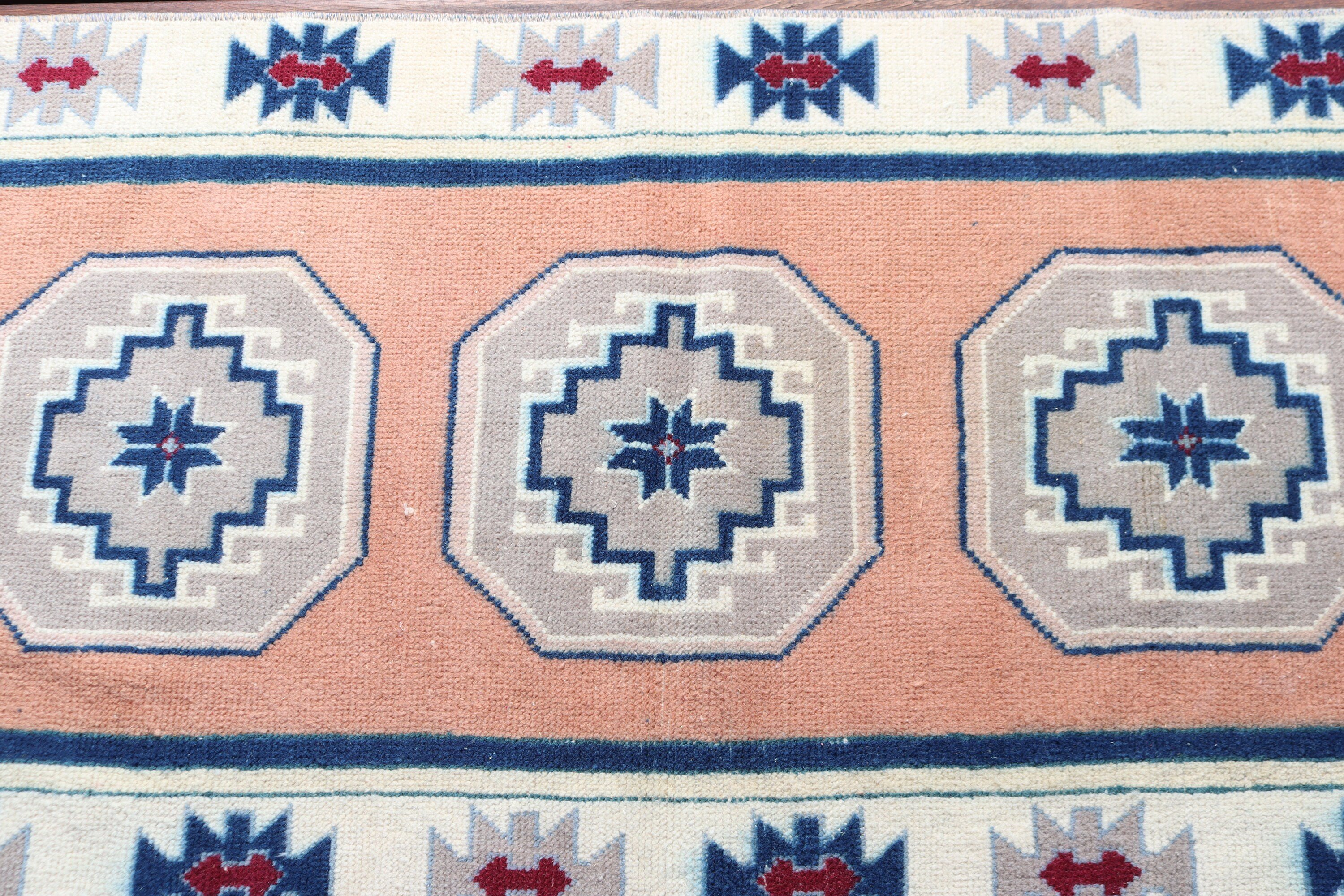 Orange Neutral Rug, Home Decor Rug, 2.2x3.5 ft Small Rugs, Vintage Rug, Door Mat Rug, Small Vintage Rug, Geometric Rugs, Turkish Rugs