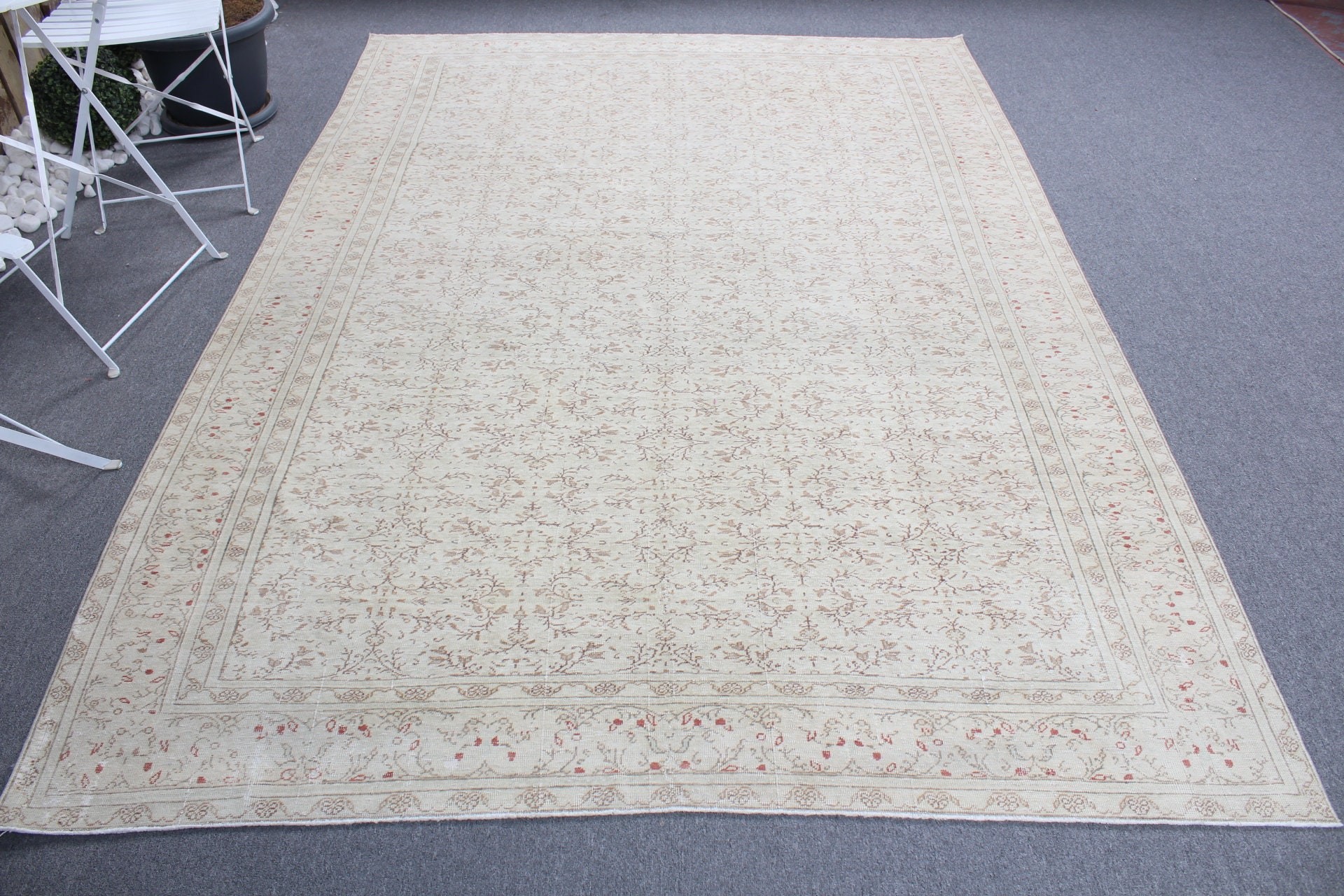 Beige Bedroom Rugs, Rugs for Bedroom, Organic Rug, Turkish Rugs, Wool Rugs, Cool Rug, Vintage Rug, Living Room Rug, 6.1x9 ft Large Rug