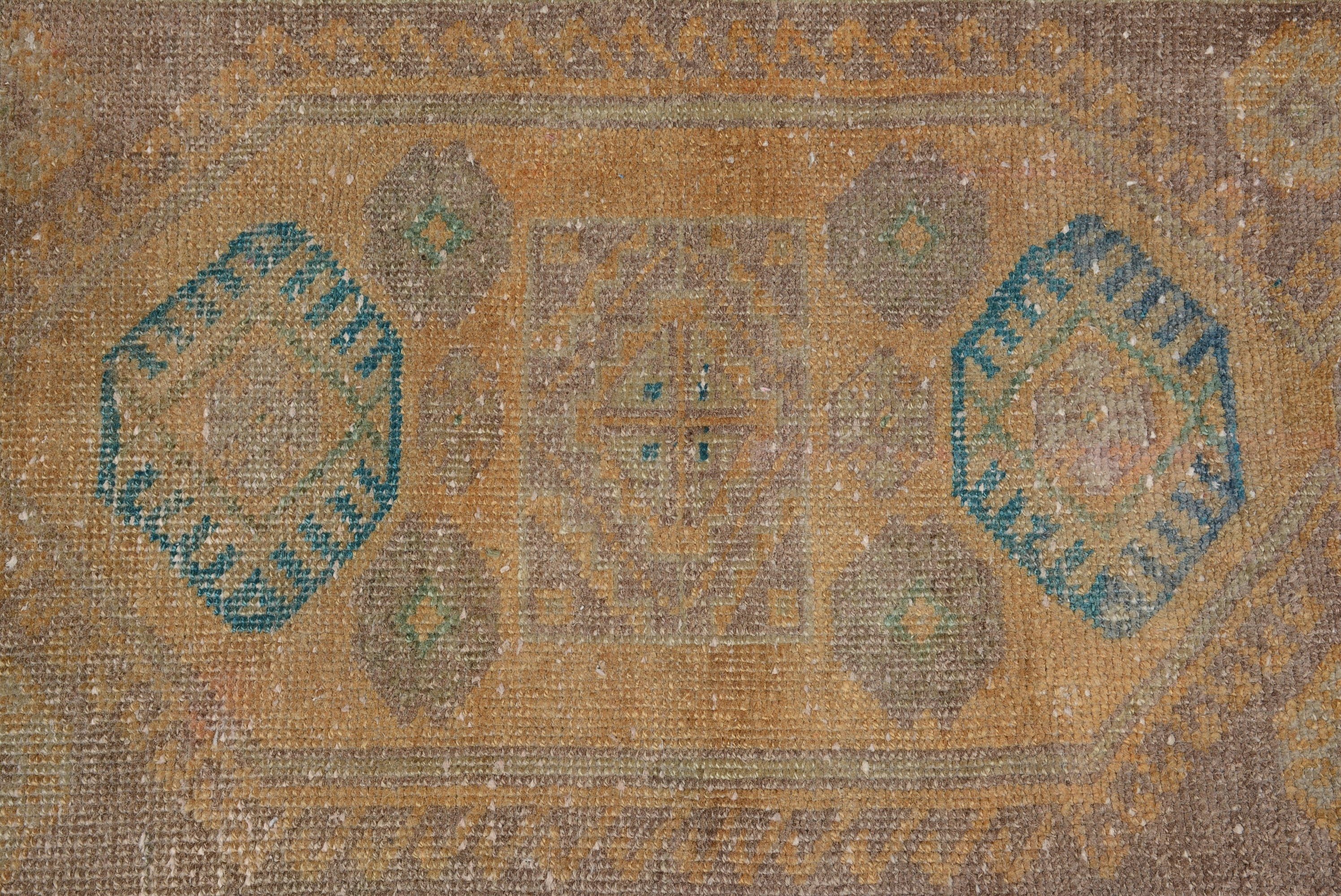 Bedroom Rug, Wool Rug, Bronze Oushak Rug, 1.6x3.1 ft Small Rug, Vintage Rug, Bathroom Rug, Turkish Rugs, Rugs for Car Mat, Kitchen Rug