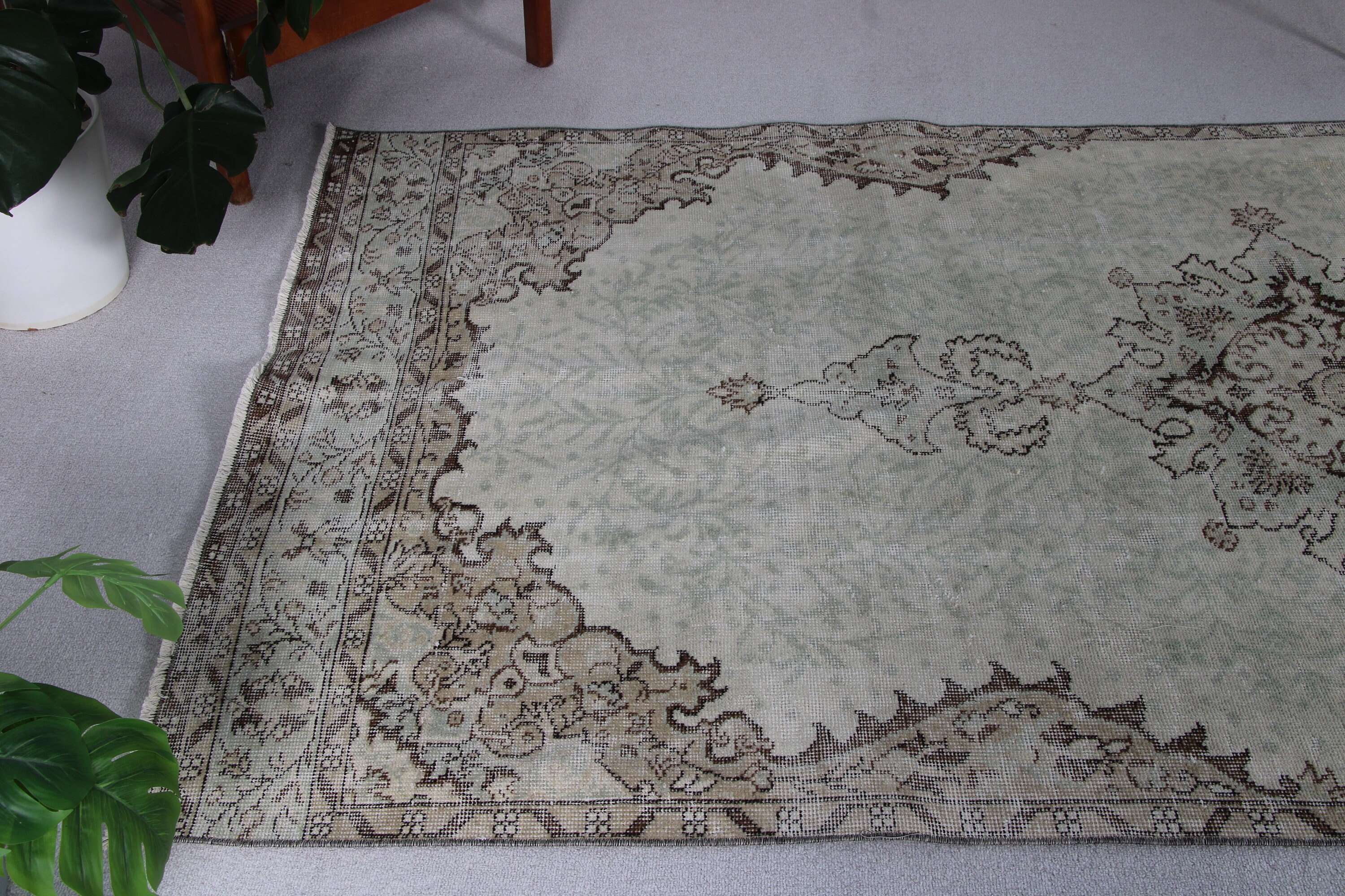 Geometrik Halı, Yatak Odası Halısı, Oturma Odası Halısı, 4.7x9.7 ft Büyük Halılar, Vintage Halılar, Aztek Halısı, Türk Halısı, Kahverengi Fas Halısı, Fas Halıları