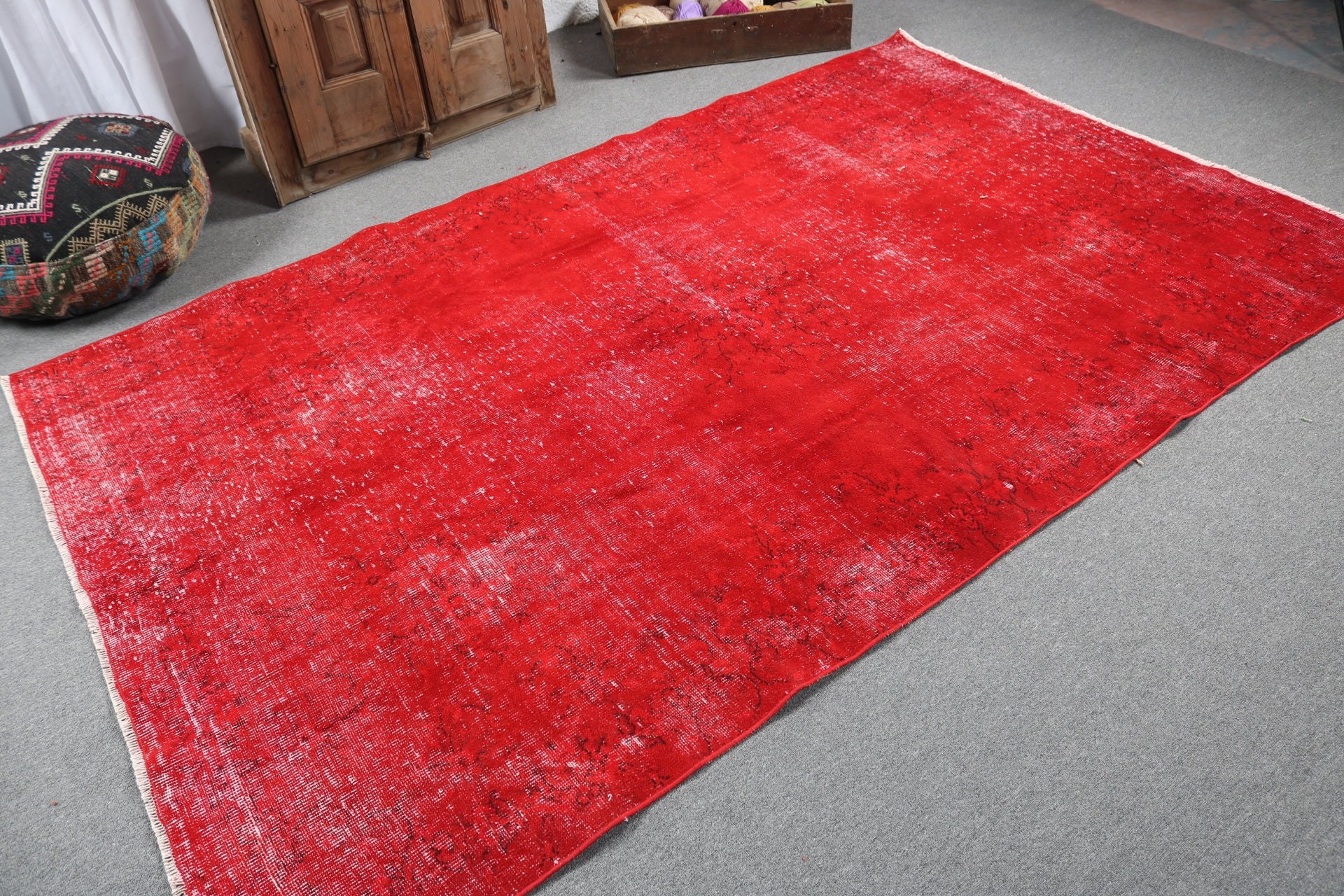 Wool Rug, Dining Room Rug, Large Boho Rug, 5.6x8.9 ft Large Rug, Red Luxury Rug, Anatolian Rugs, Tribal Rug, Turkish Rugs, Vintage Rugs