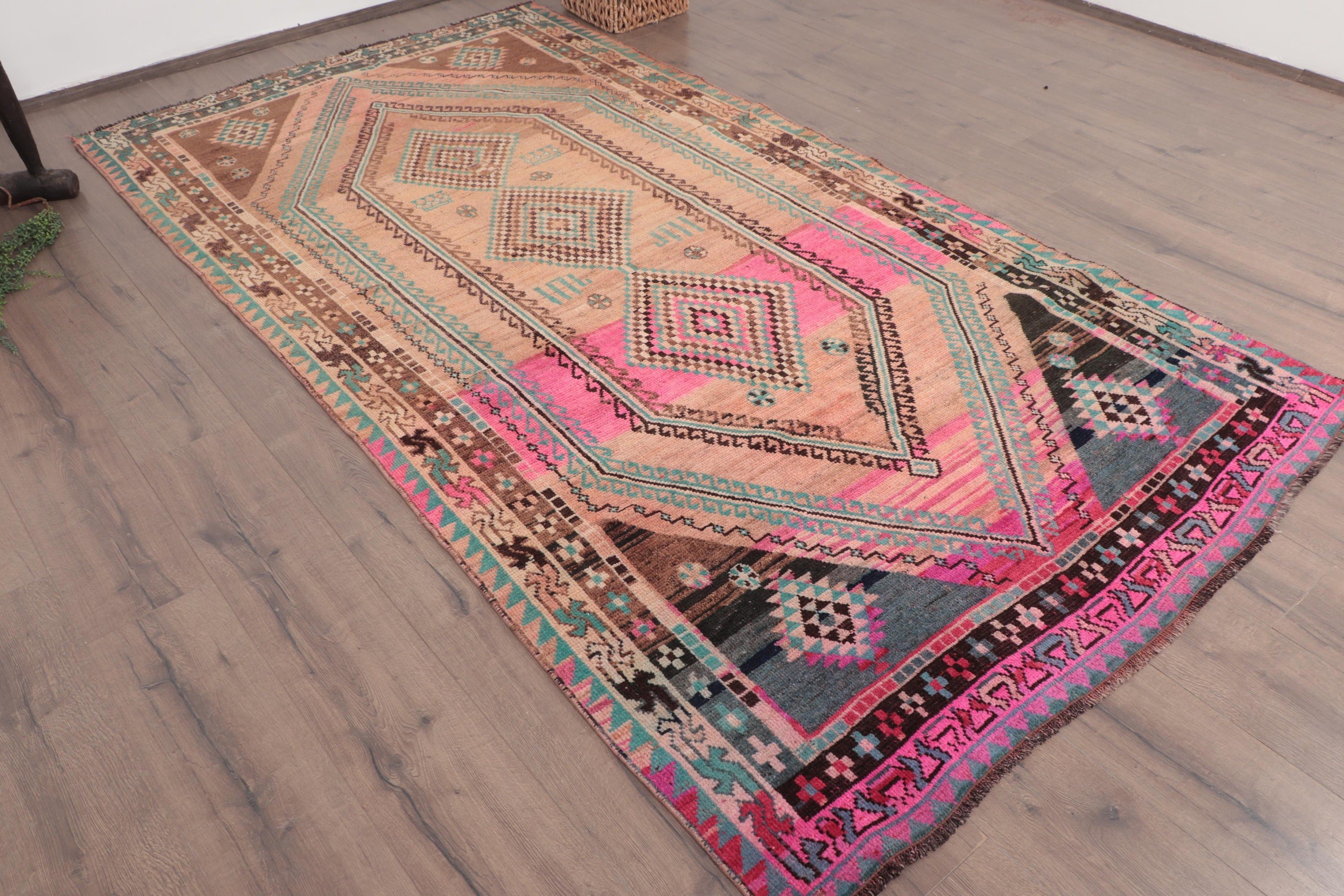 Vintage Halılar, Pembe Lüks Halılar, Türk Halıları, Büyük Boho Halıları, Harika Halılar, 4,9x8,9 ft Büyük Halılar, Büyük Vintage Halı, Düz Dokuma Halı