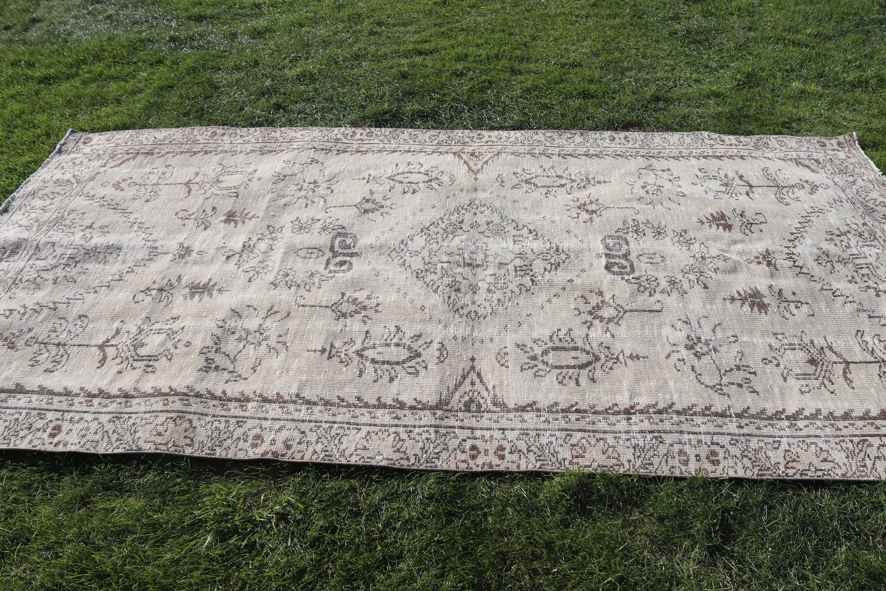 Large Oushak Rugs, Boho Rug, 4.5x9 ft Large Rug, Vintage Rugs, Modern Rug, Exotic Rugs, Beige Oushak Rugs, Large Vintage Rug, Turkish Rugs