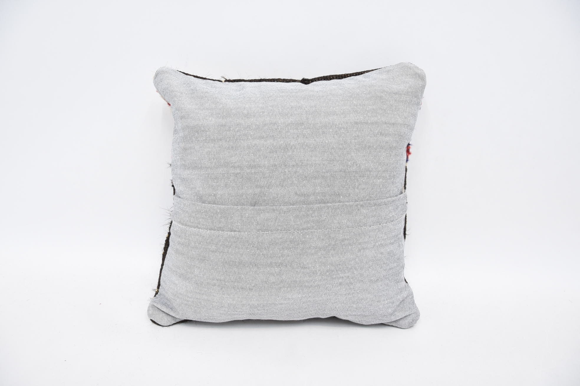 Ethnical Kilim Rug Pillow, Kilim Cushion Sham, Vintage Kilim Throw Pillow, Pastel Cushion, 12"x12" Brown Pillow Sham