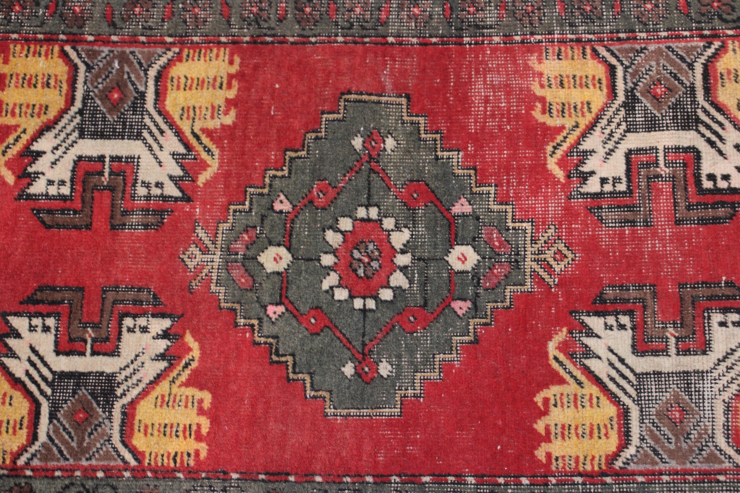 Cool Halı, 1.7x2.8 ft Küçük Halı, Kapı Paspası Halısı, Araba Paspas Halıları, Yer Halıları, Küçük Alan Halıları, Vintage Halılar, Türk Halısı, Kırmızı Boho Halı