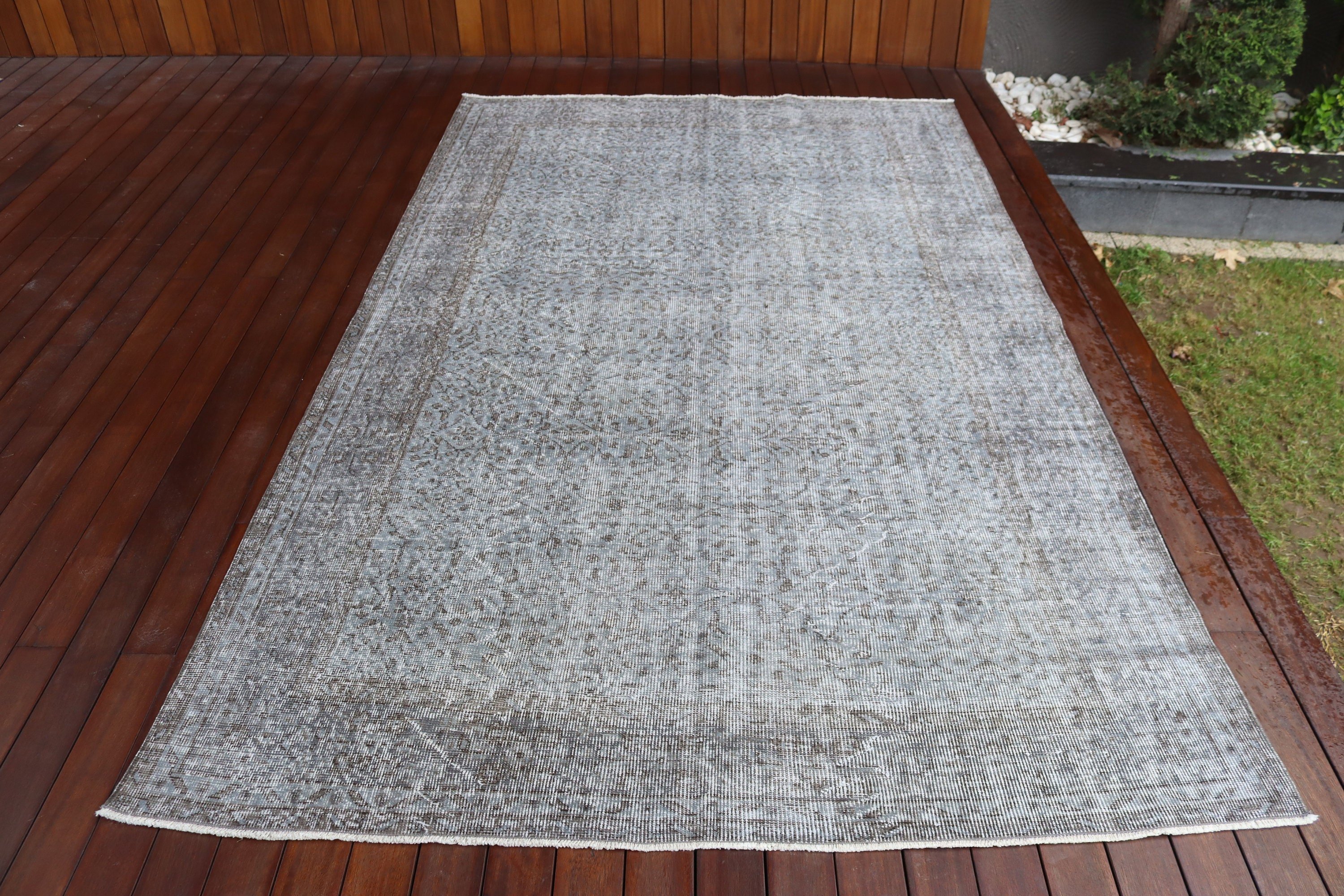 Turkish Rug, Handwoven Rugs, Vintage Rug, Anatolian Rug, Dining Room Rugs, Large Oushak Rugs, Gray Handwoven Rugs, 5.5x8.8 ft Large Rugs