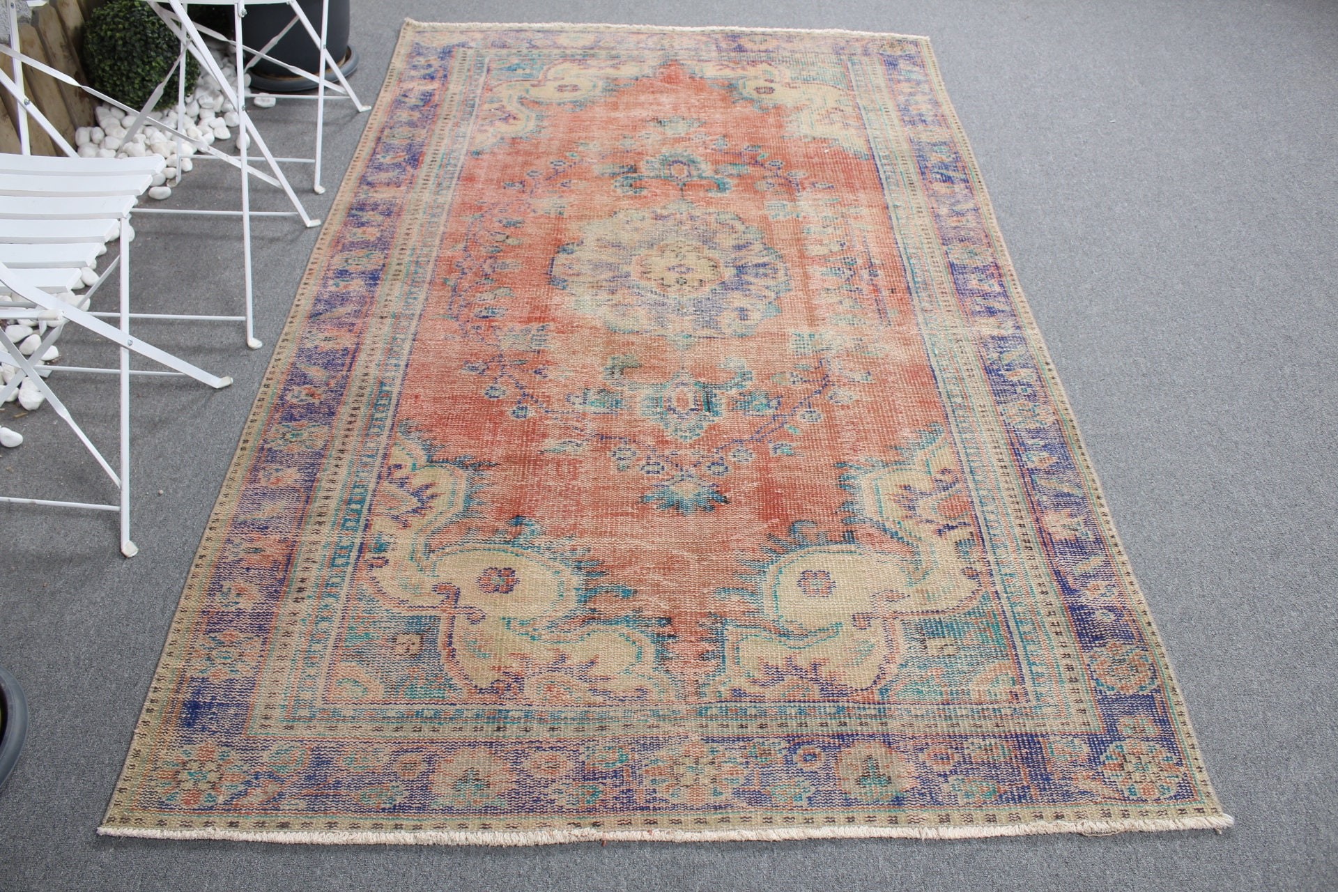 Ethnic Rug, Dining Room Rugs, Turkish Rug, Anatolian Rug, Red Oriental Rug, Vintage Rug, 4.9x8.3 ft Large Rugs, Bedroom Rug