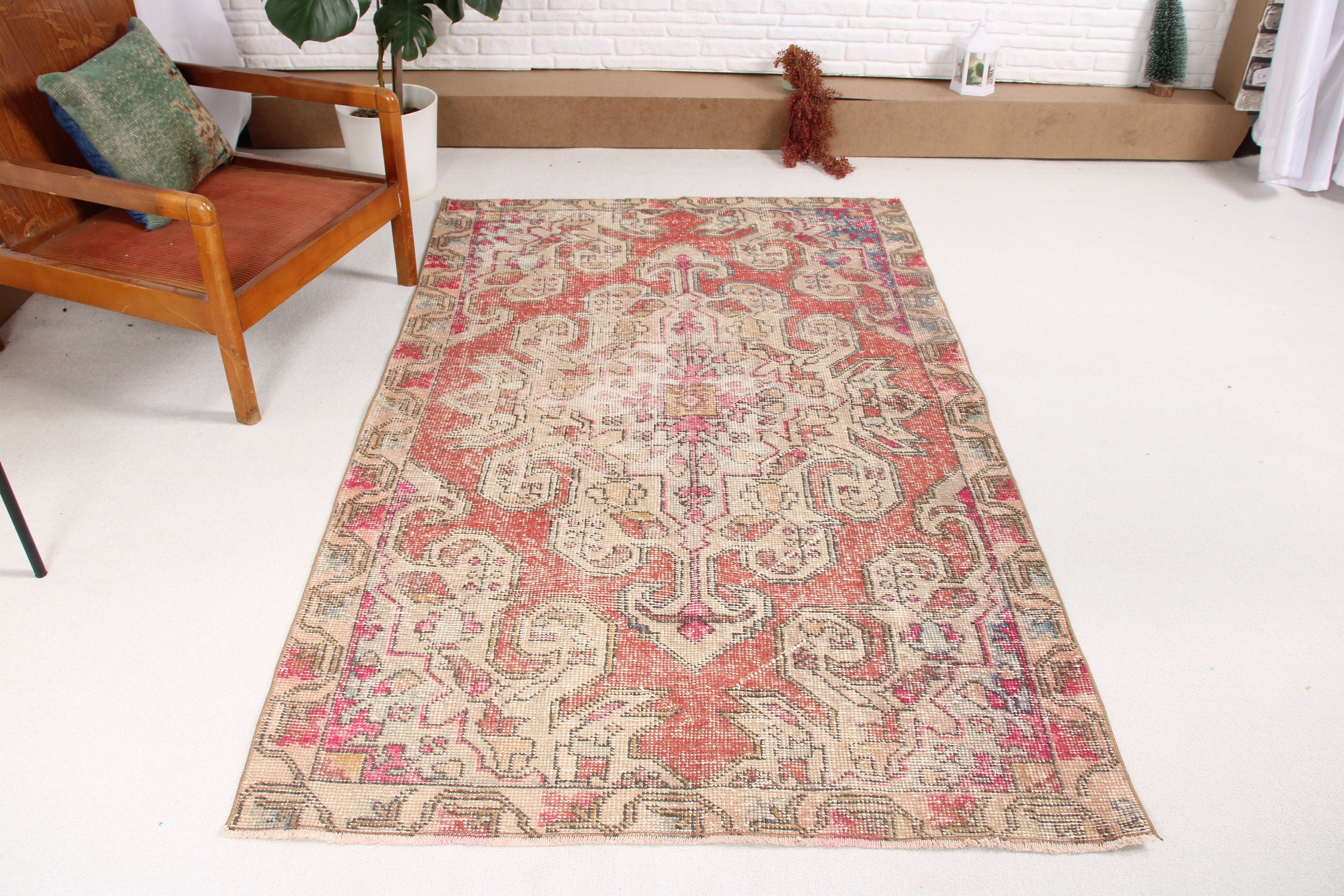 Floor Rugs, Vintage Rug, Turkish Rug, Anatolian Rugs, Beige Bedroom Rug, Neutral Rugs, 4.2x6.8 ft Area Rugs, Kitchen Rug, Vintage Area Rugs