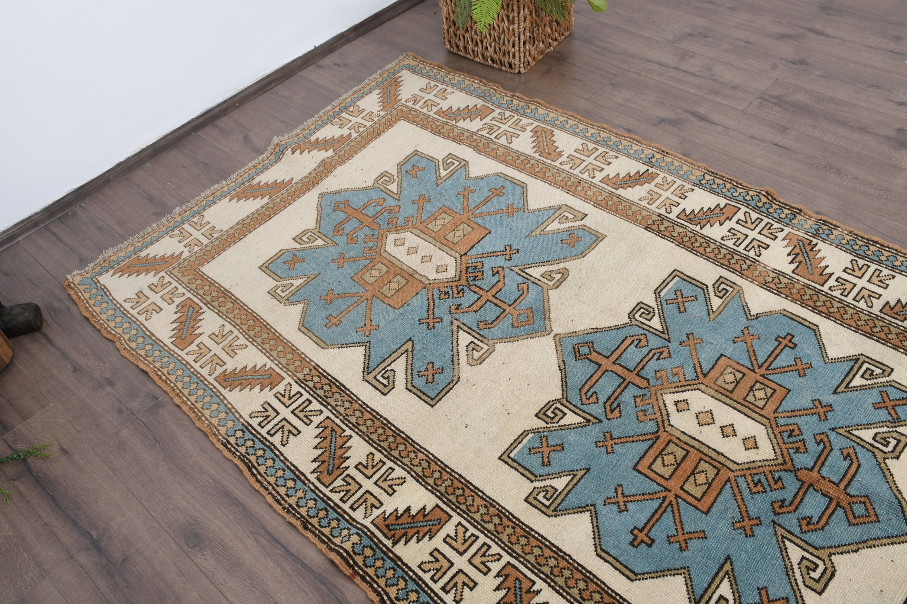 Oushak Rugs, Turkish Rug, Vintage Rugs, Indoor Rug, 4.3x6.6 ft Area Rug, Rugs for Kitchen, Brown Home Decor Rugs, Floor Rug, Antique Rugs