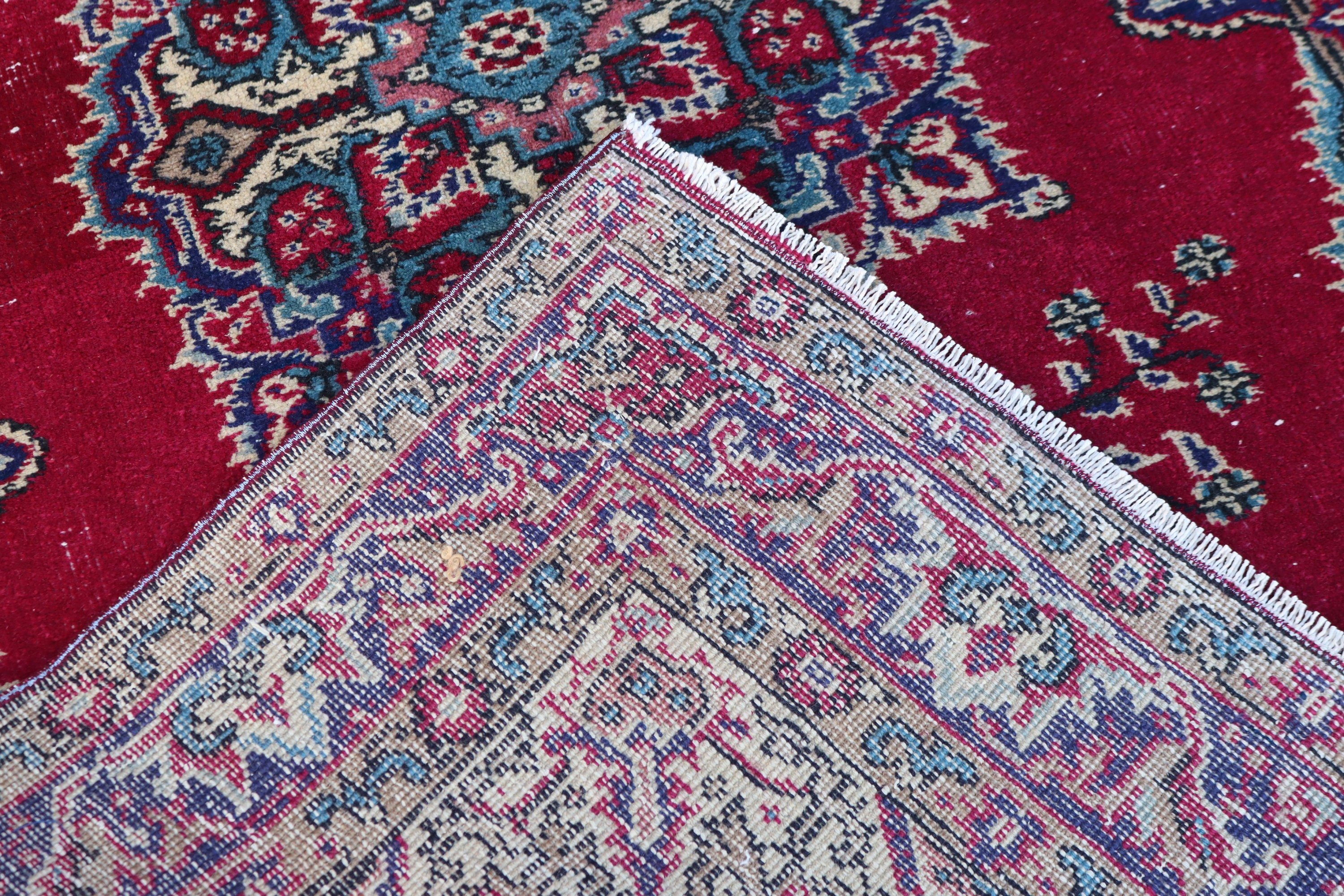 Mutfak Halısı, Türk Halıları, Yatak Odası Halıları, Lüks Halı, Yemek Odası Halısı, Vintage Halılar, 3,9x7,2 ft Alan Halıları, Kırmızı Düz ​​Dokuma Halı, Modern Halılar