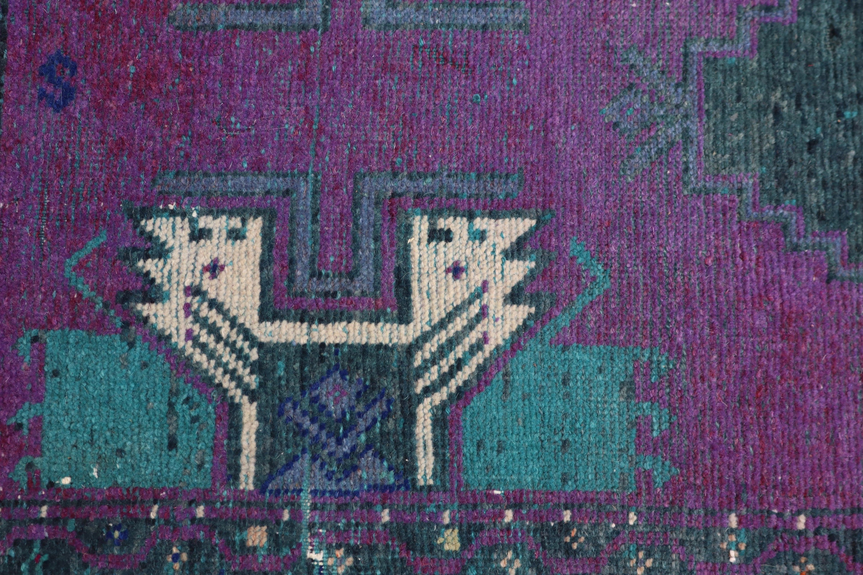 Purple  1.7x3.7 ft Small Rugs, Handwoven Rug, Door Mat Rug, Bath Rug, Turkish Rug, Office Rug, Geometric Rugs, Vintage Rugs