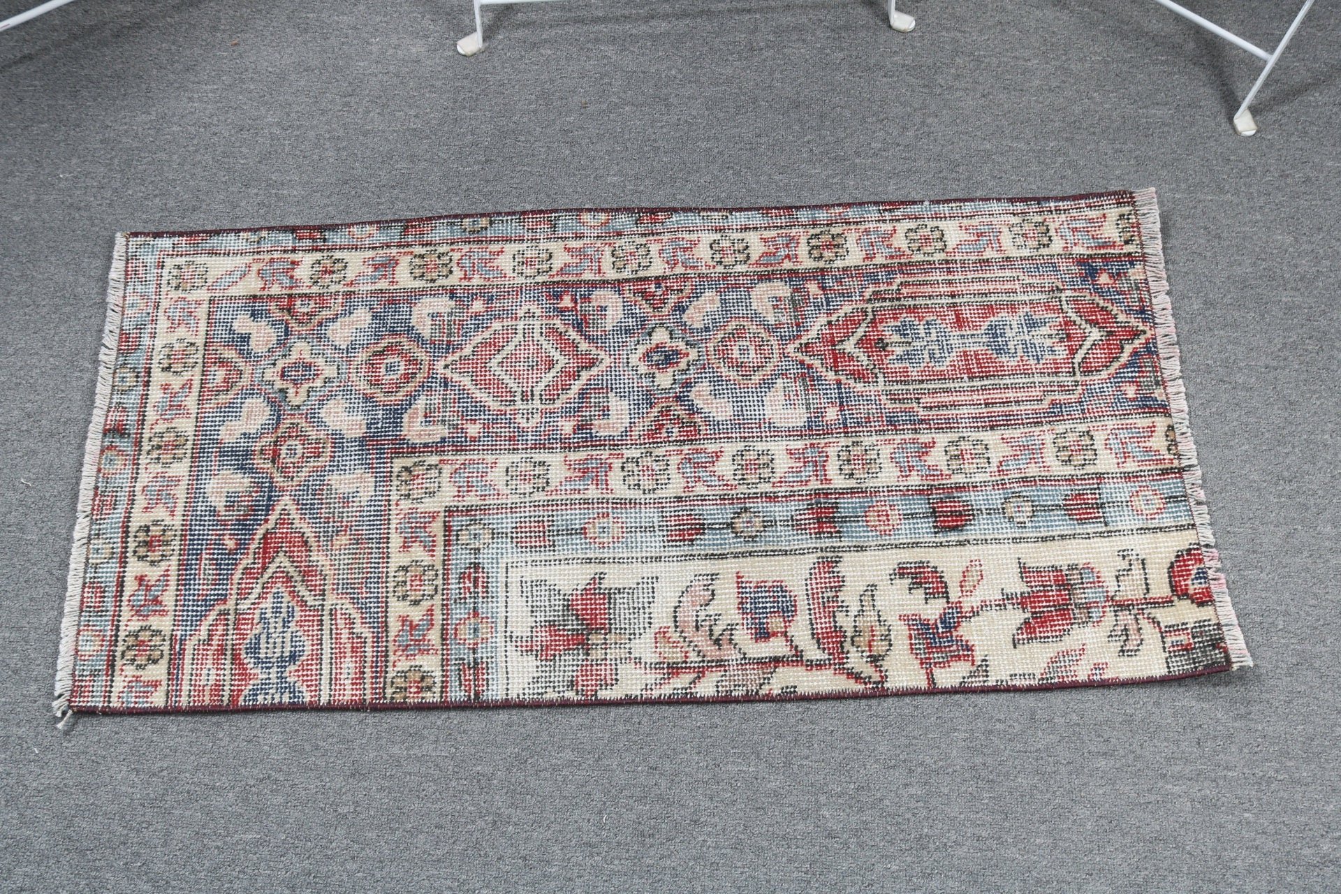 1.6x3.2 ft Small Rugs, Kitchen Rugs, Rugs for Entry, Turkish Rugs, Nursery Rug, Vintage Rugs, Blue Antique Rug, Luxury Rug, Oushak Rug