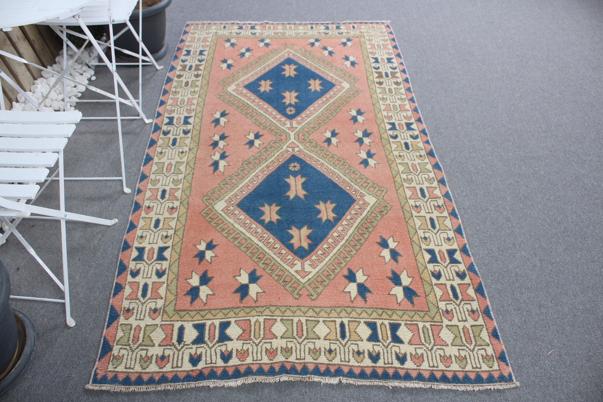 Yatak Odası Halıları, Vintage Halı, 3,9x7 ft Alan Halısı, Mutfak Halısı, Türk Halısı, Yemek Odası Halısı, Pembe Oushak Halıları, Oryantal Halılar, İç Mekan Halıları