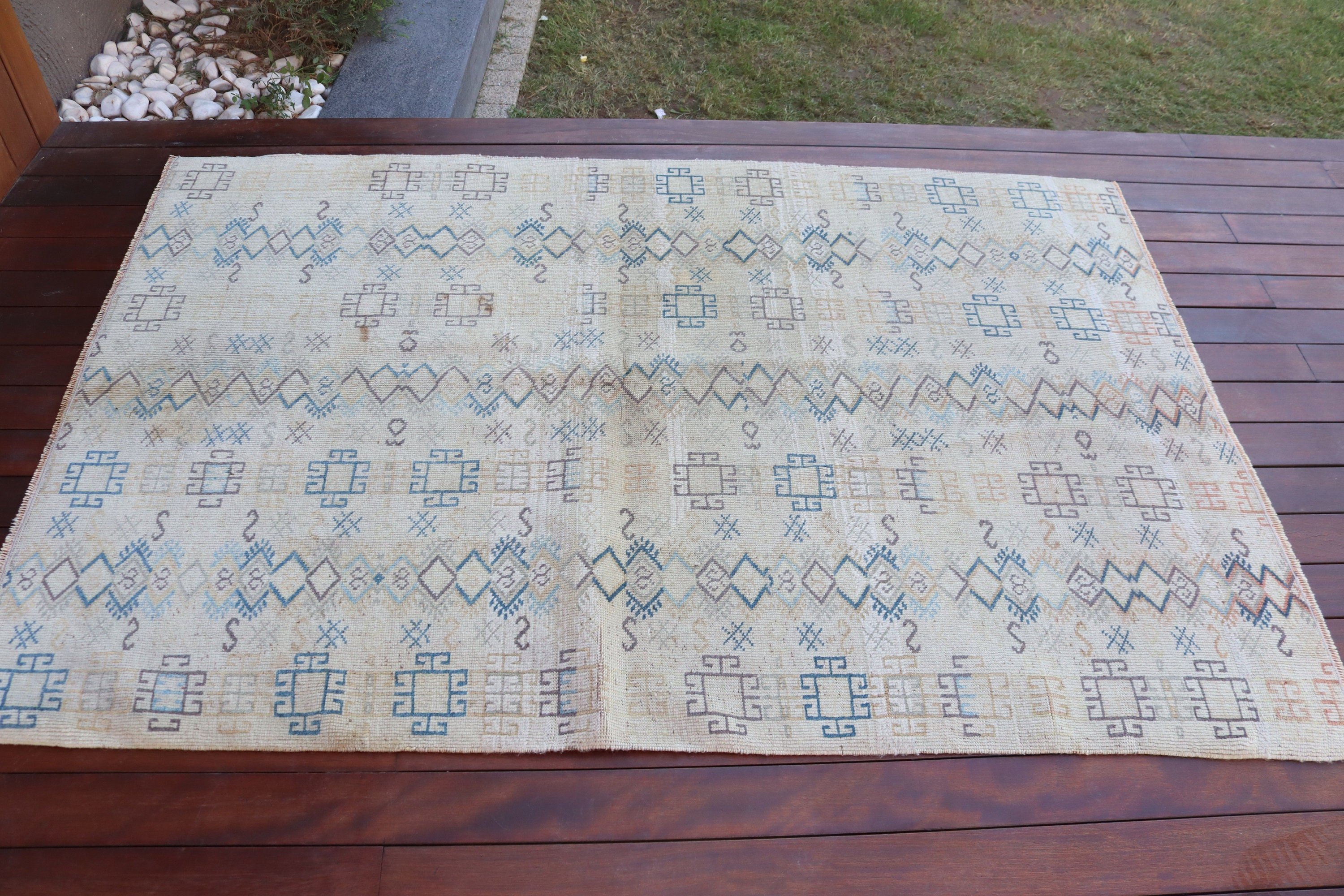 Floor Rugs, Oushak Rug, Rugs for Vintage Area, Turkish Rugs, Dining Room Rugs, Vintage Rug, Beige Home Decor Rug, 4x6.1 ft Area Rugs