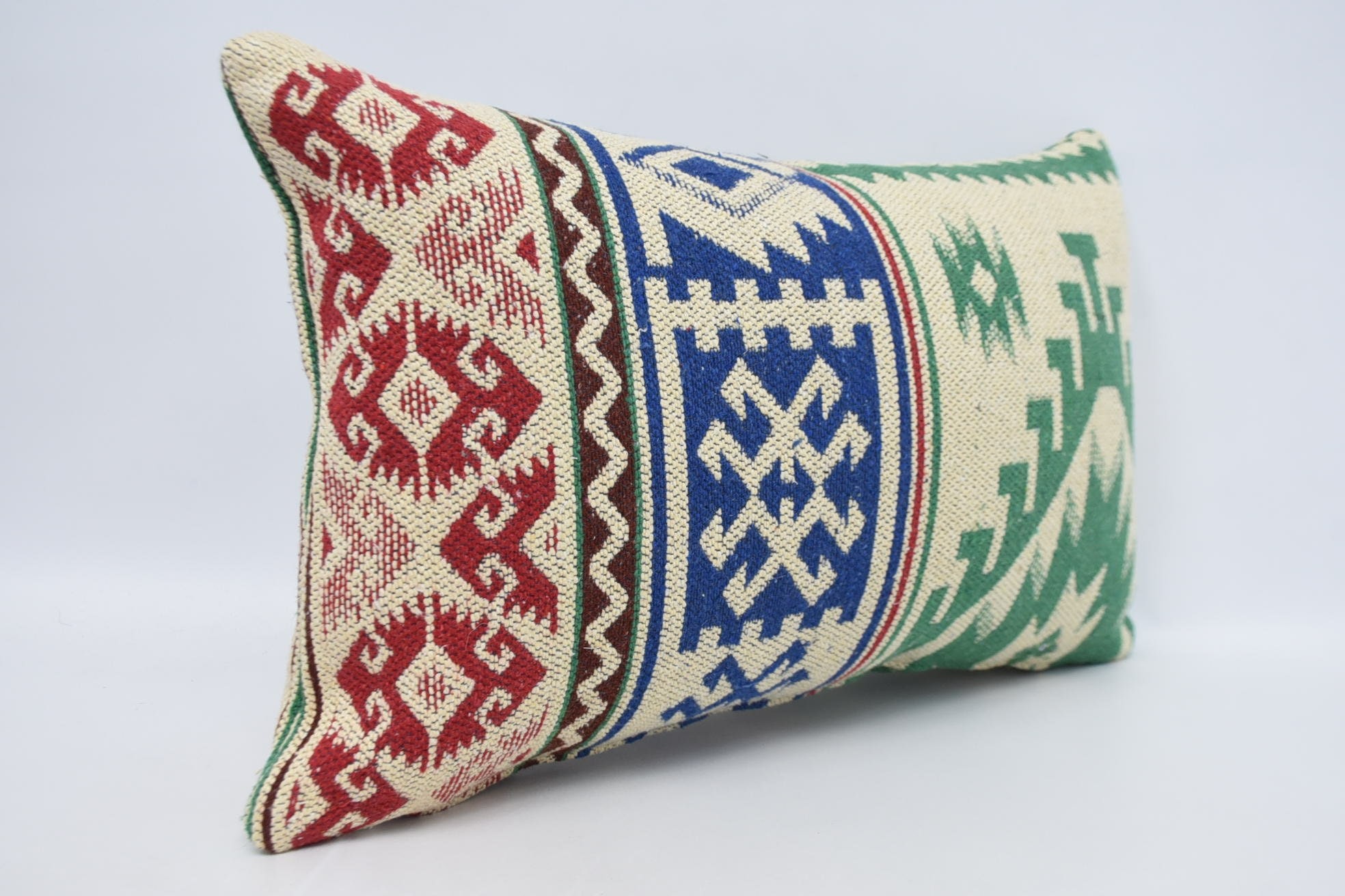 Pillow for Couch, Living Room Throw Pillow, 16"x24" Blue Pillow Case, Vintage Kilim Throw Pillow, Bed Cushion Cover, Home Decor Pillow