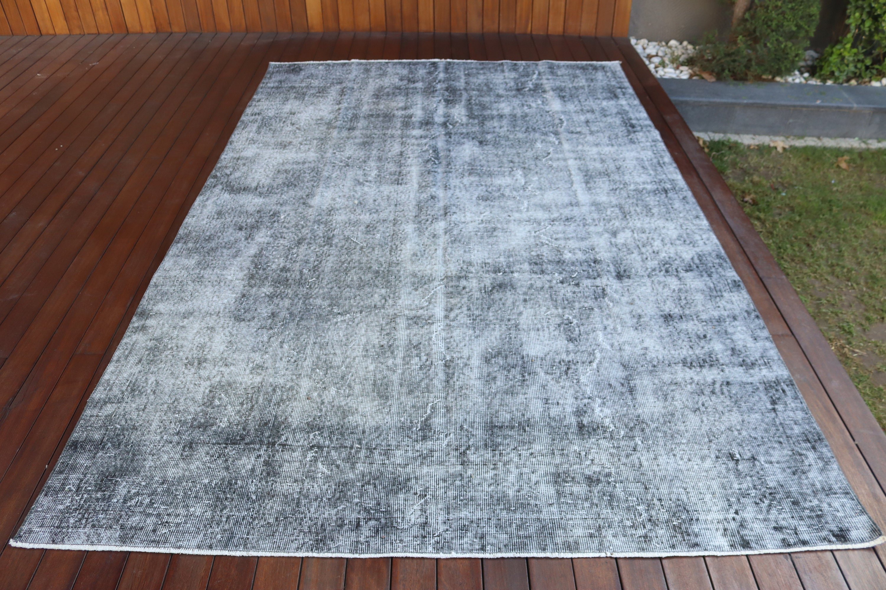 Flatweave Rug, Floor Rug, 6.1x9.5 ft Large Rug, Vintage Rugs, Gray Boho Rugs, Turkish Rugs, Salon Rug, Large Oushak Rugs, Outdoor Rugs