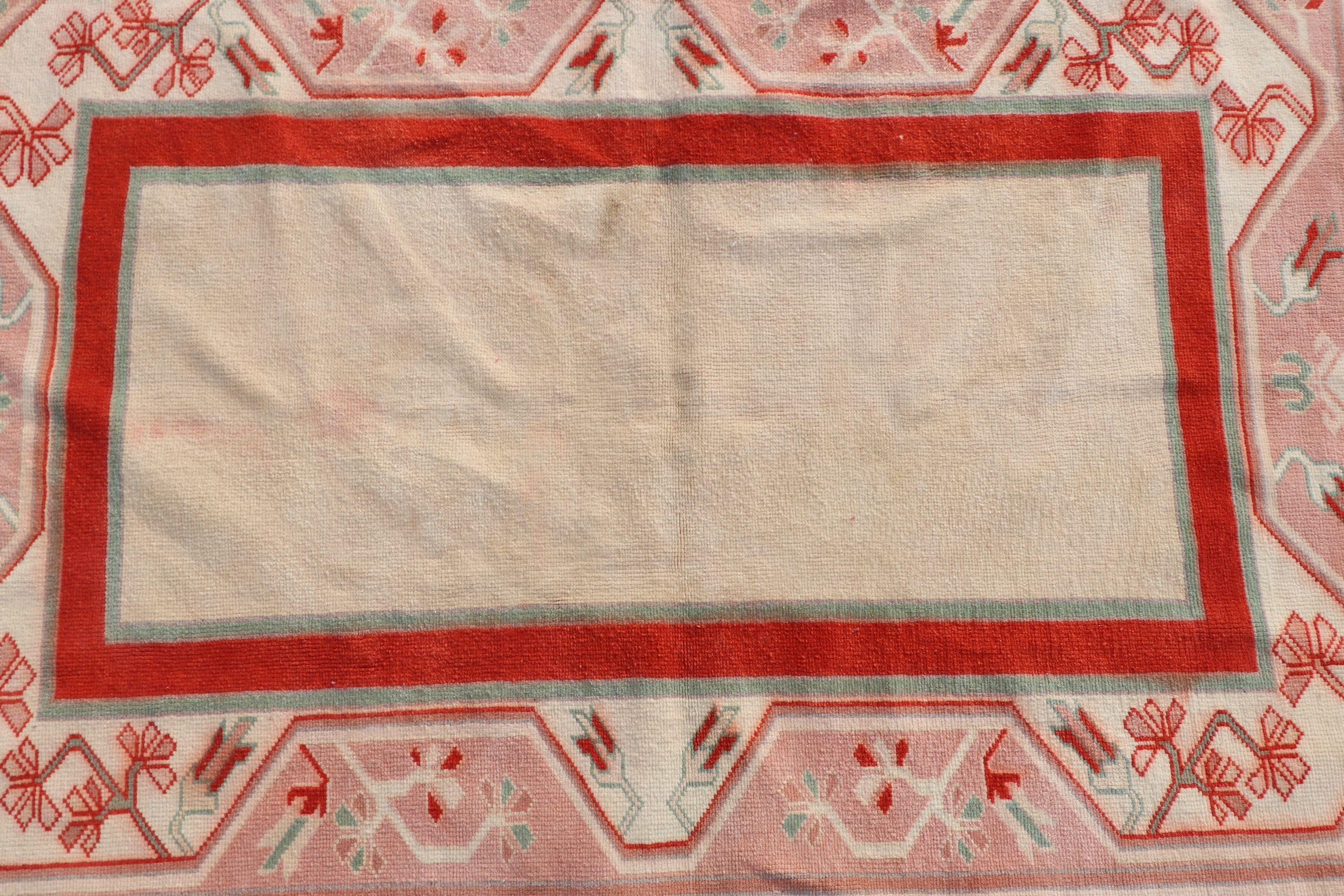 Anatolian Rugs, Vintage Rug, Oriental Rug, Kitchen Rug, Pink Wool Rugs, Rugs for Nursery, Turkish Rugs, 3.5x5 ft Accent Rug, Nursery Rug
