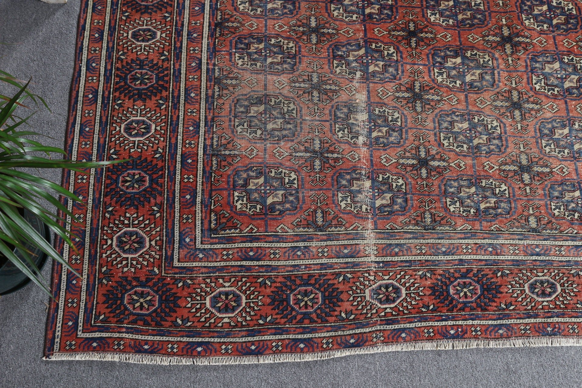 Oturma Odası Halıları, Kırmızı Ev Dekorasyonu Halısı, Yatak Odası Halıları, Anadolu Halısı, Türk Halısı, 6.6x9.2 ft Büyük Halı, Vintage Halı, Yatak Odası Halıları